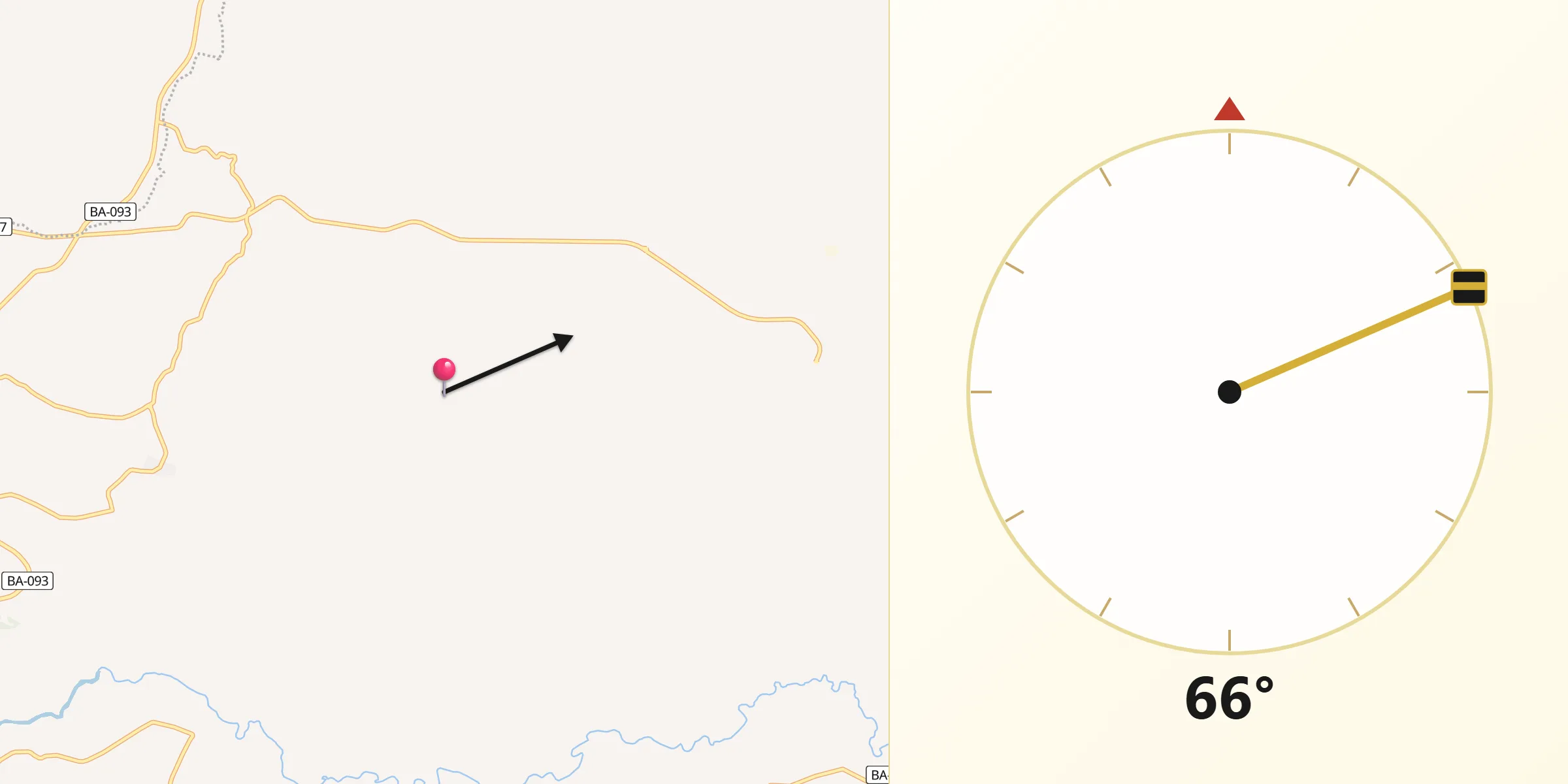 Direção da Qibla a partir de Pojuca