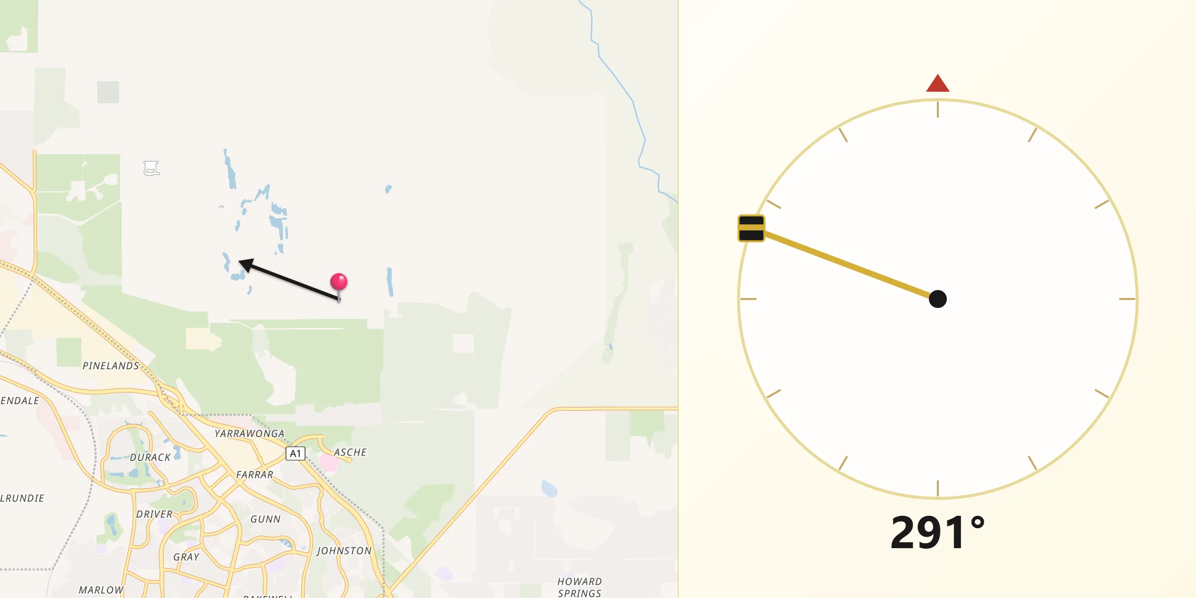 Qibla Direction from Holtze