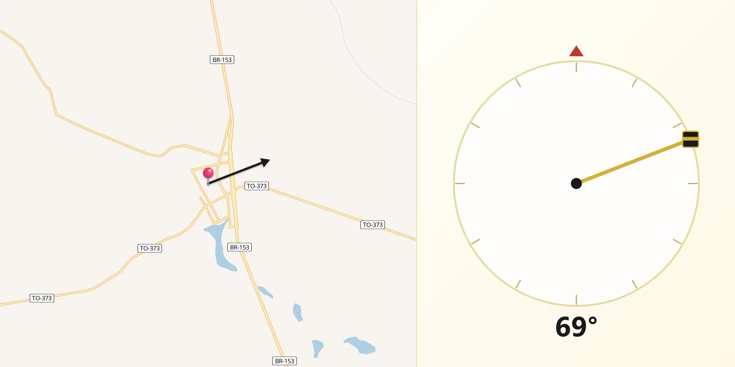 Direção da Qibla a partir de Alvorada