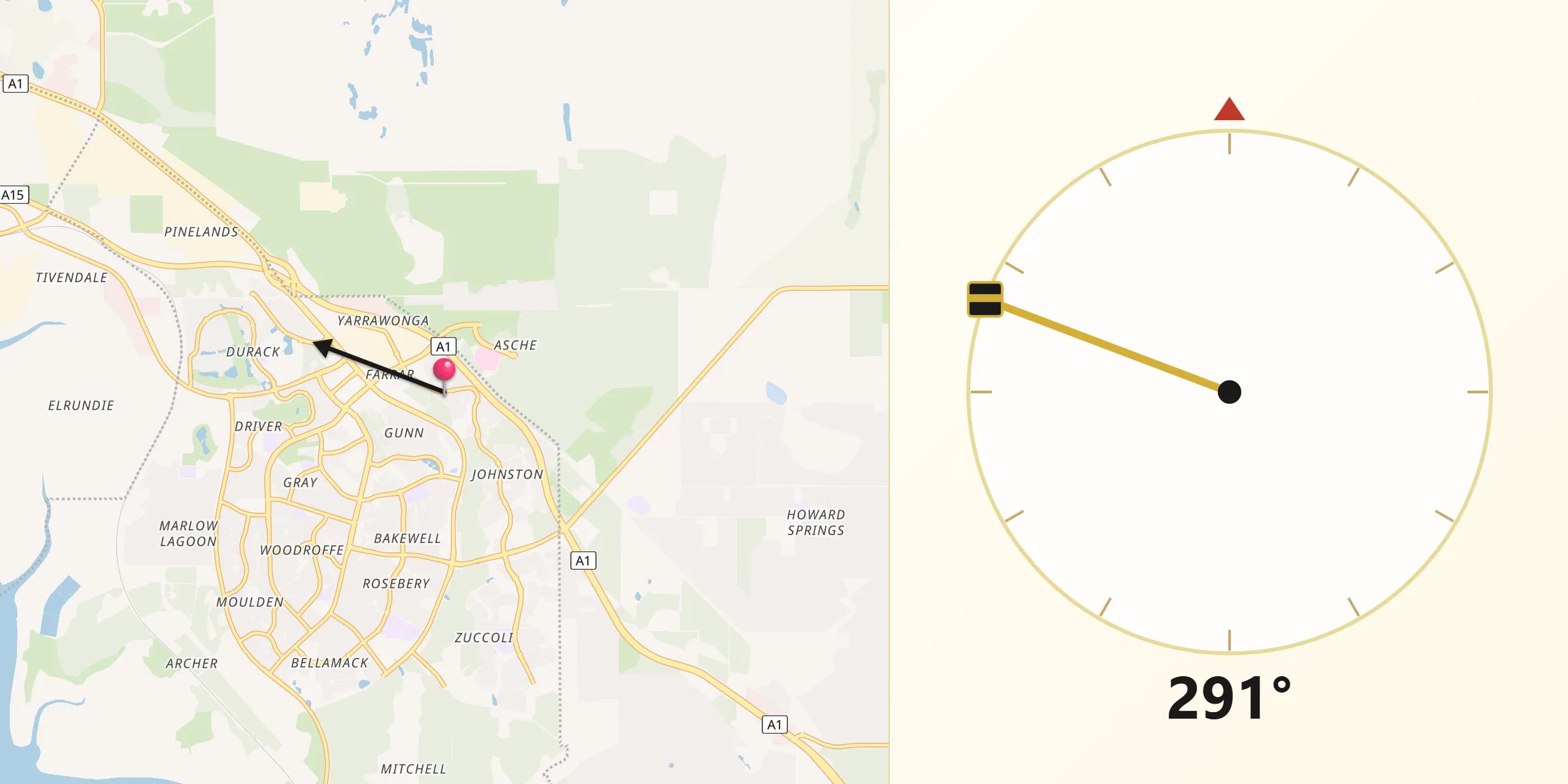 Qibla Direction from Farrar