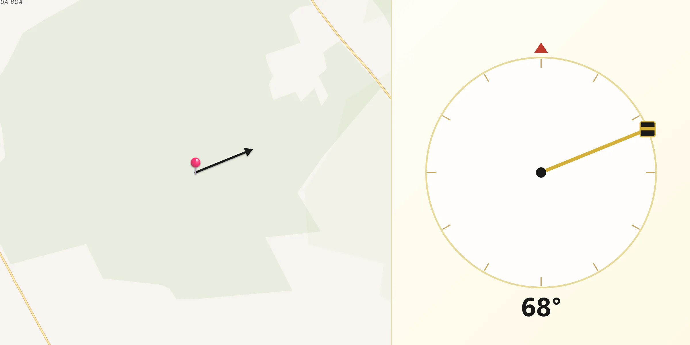 Direção da Qibla a partir de Baianópolis