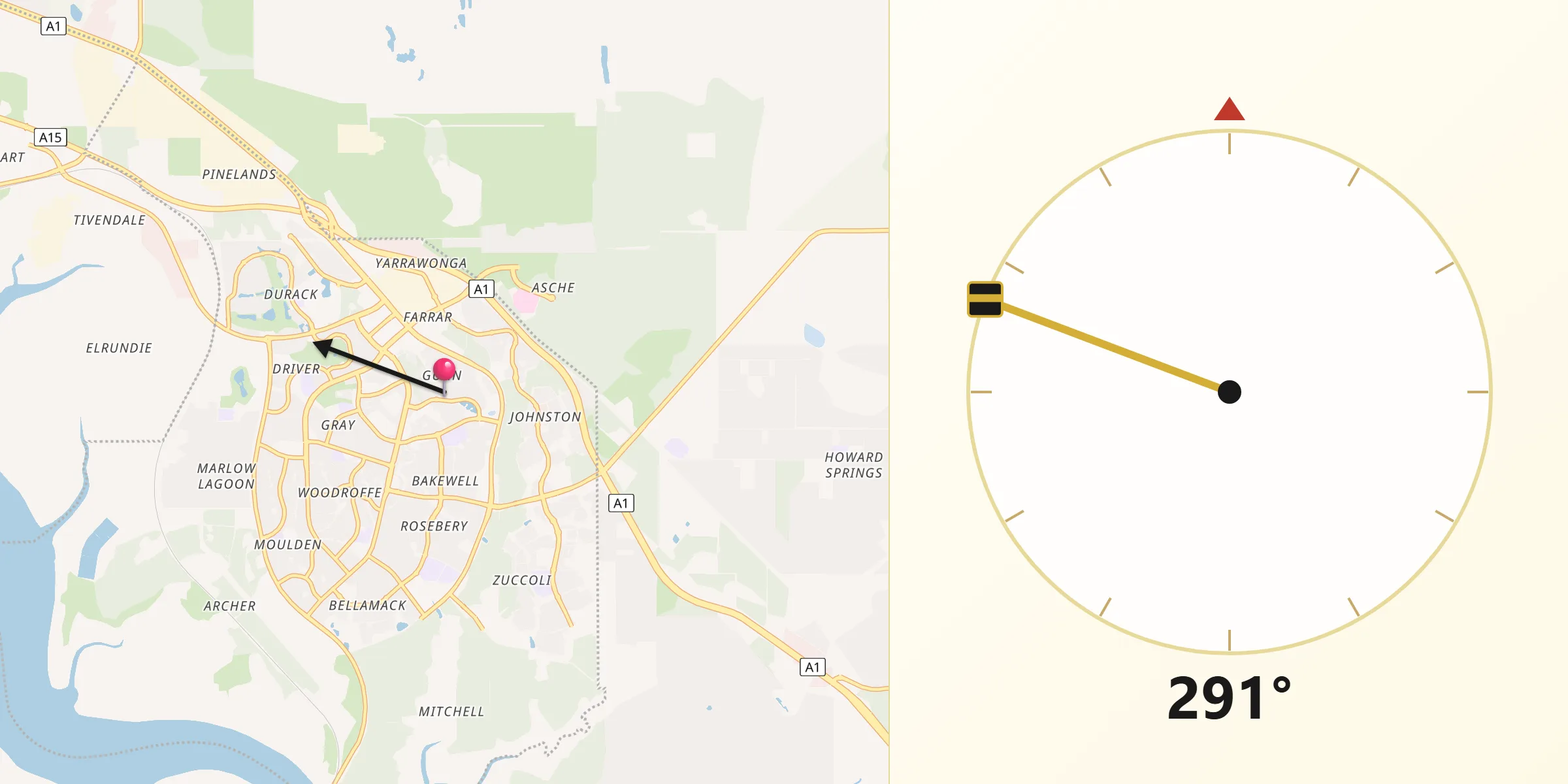 Qibla Direction from Gunn