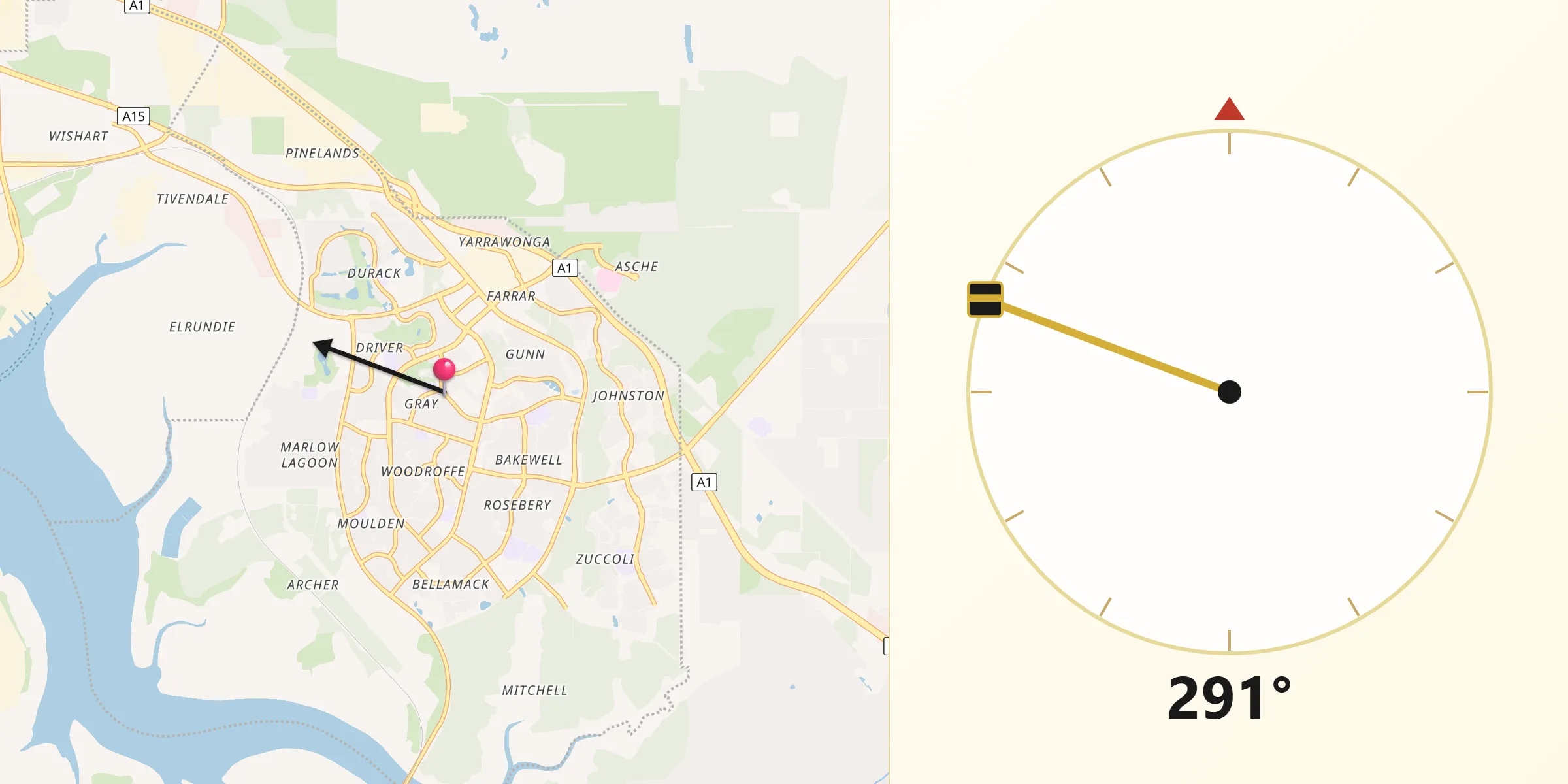 Qibla Direction from Gray