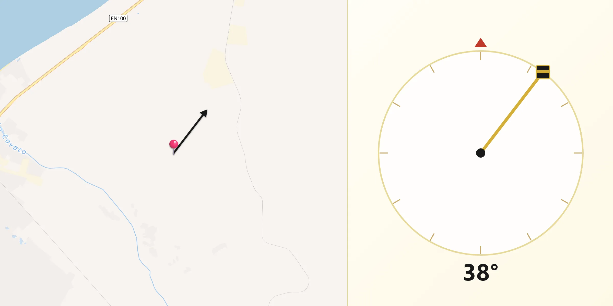 Direção da Qibla a partir de Baía Farta