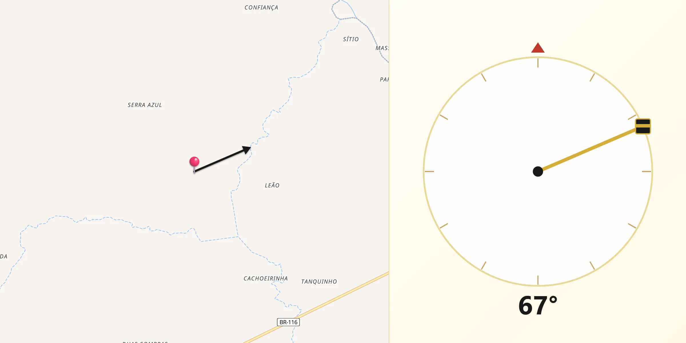 Direção da Qibla a partir de Itatim