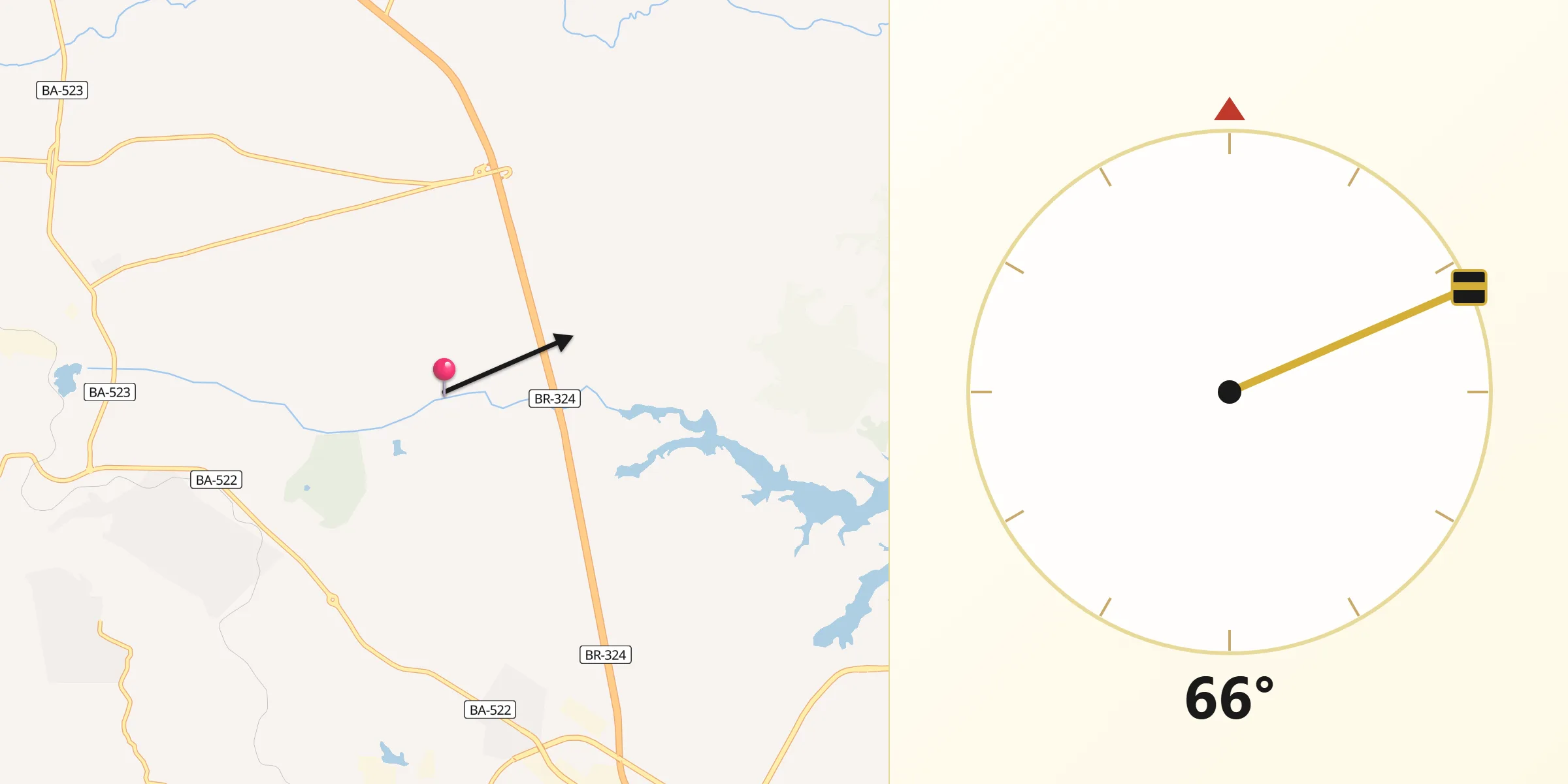 Direção da Qibla a partir de Candeias