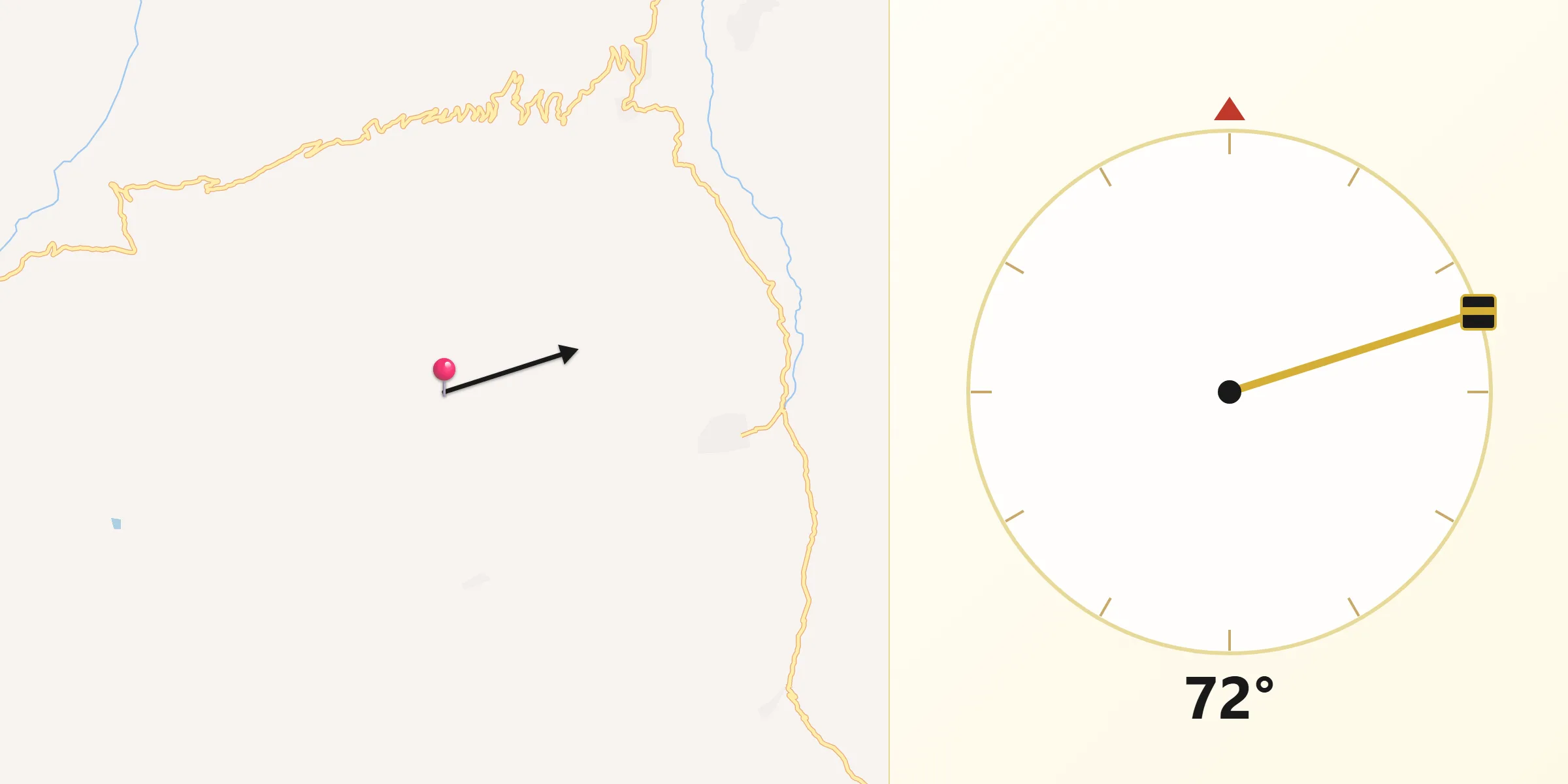 Dirección de la Qibla desde Provincia de Huancavelica
