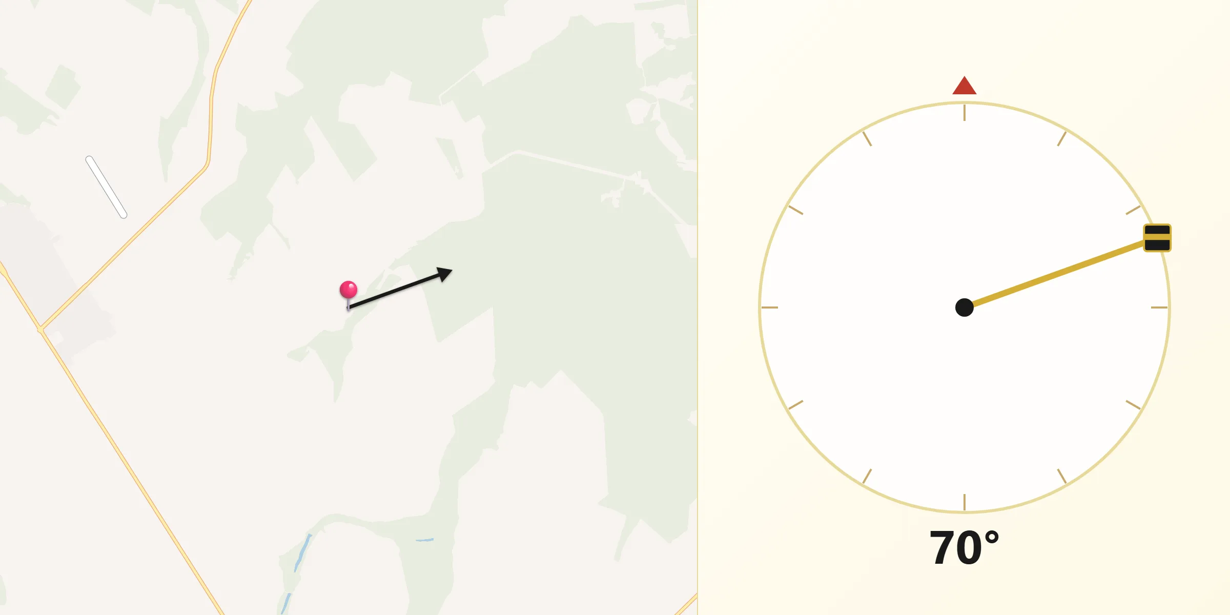 Direção da Qibla a partir de Tapurah