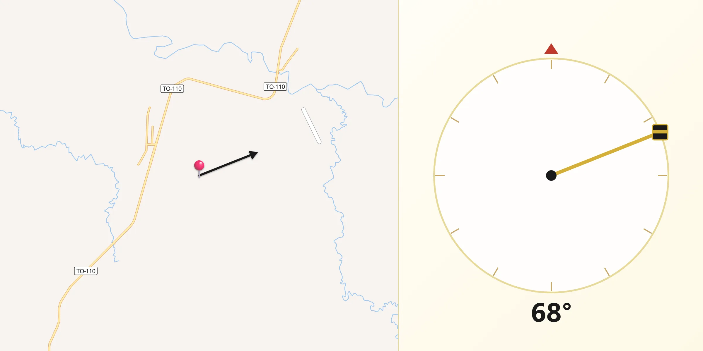 Direção da Qibla a partir de Combinado