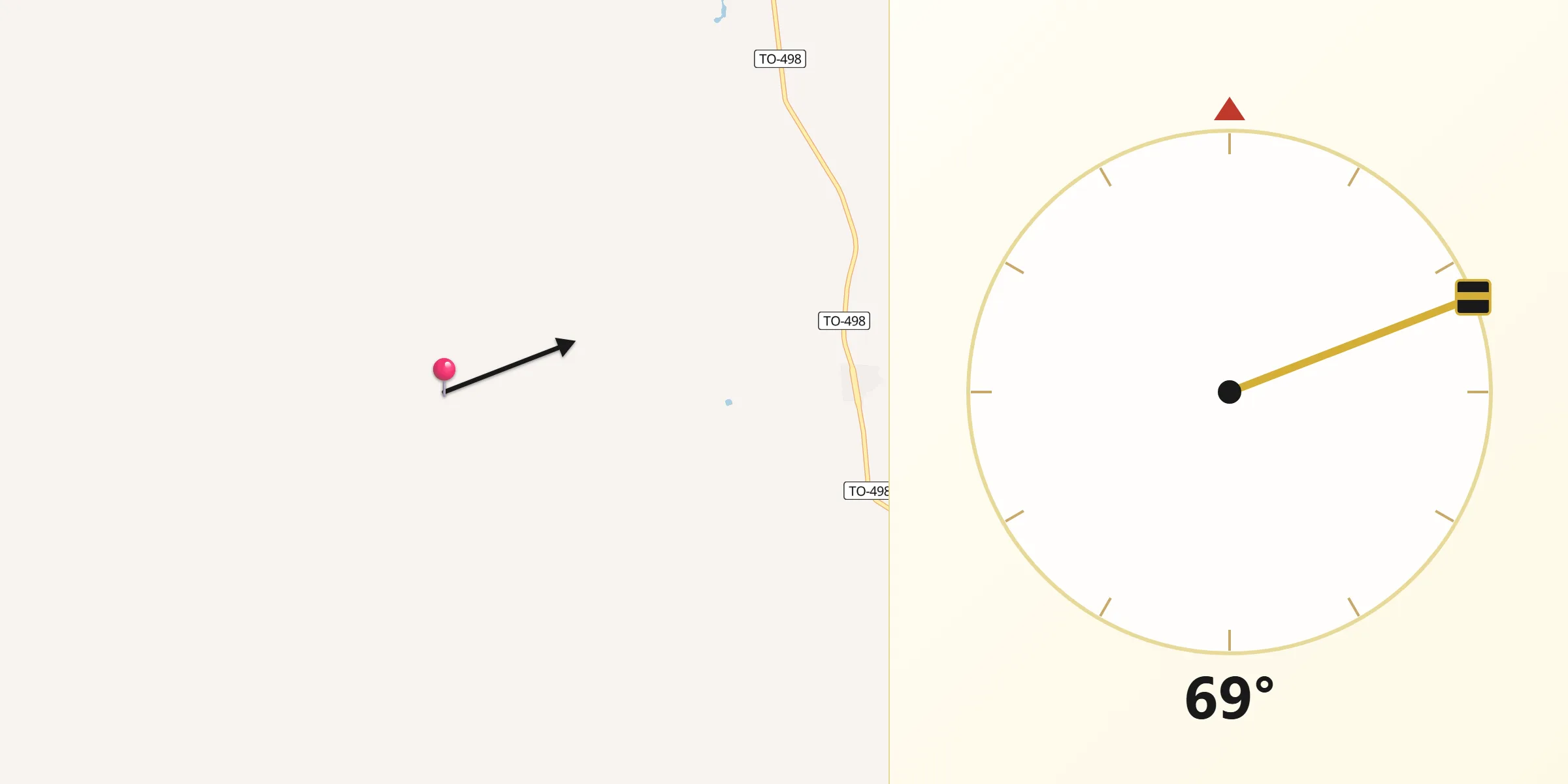 Direção da Qibla a partir de Jaú do Tocantins