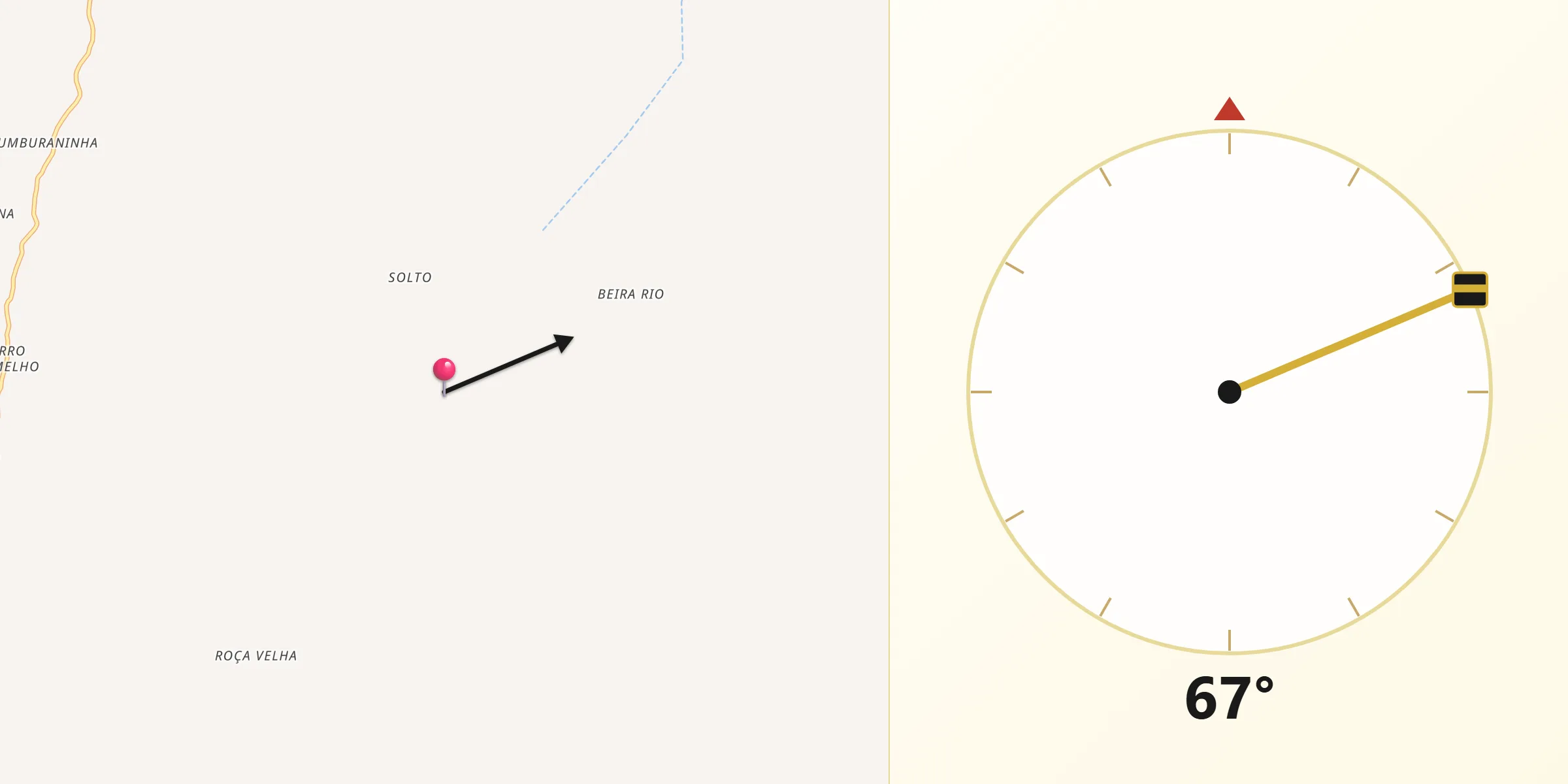 Direção da Qibla a partir de Boa Vista do Tupim