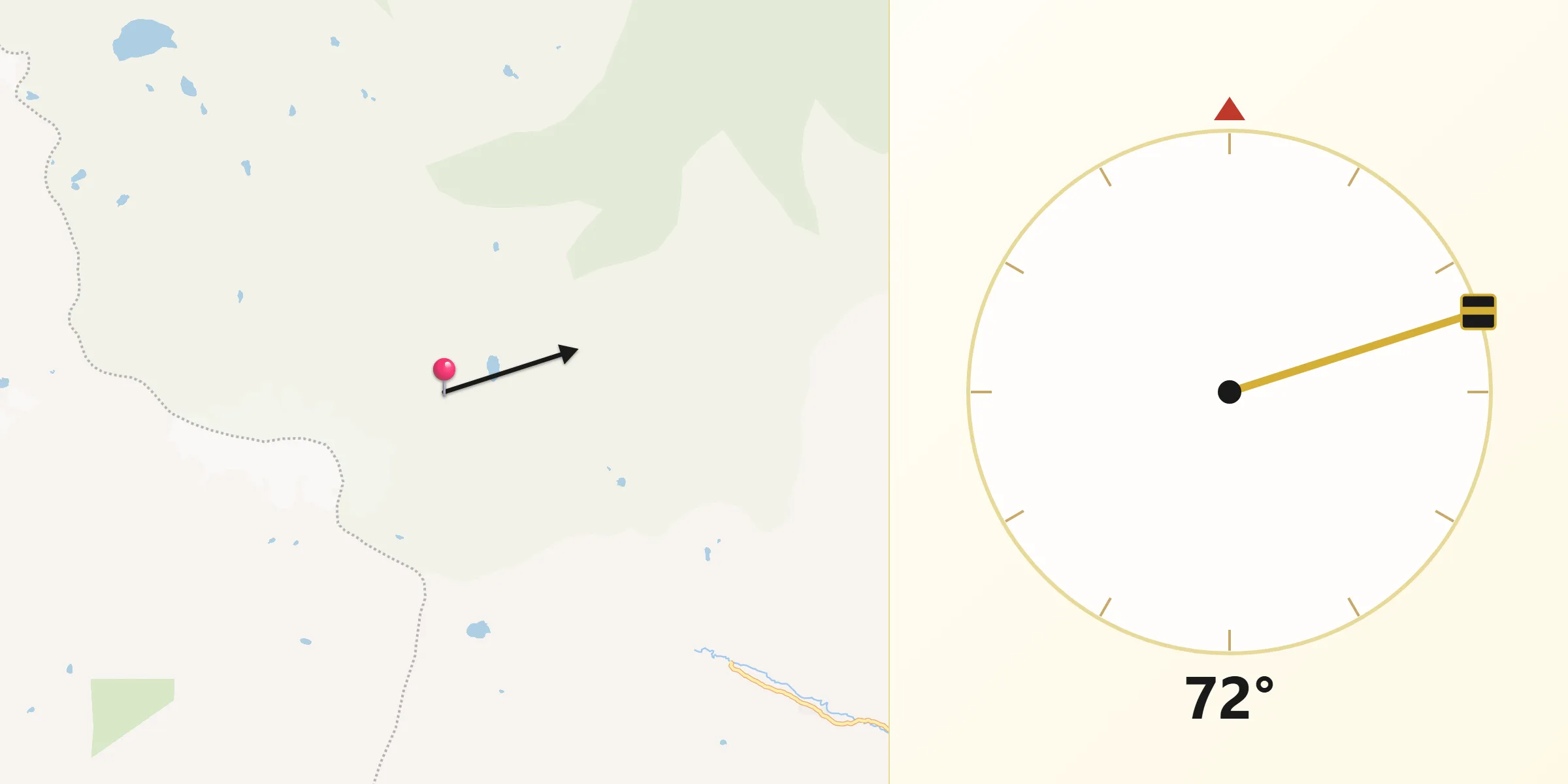 Dirección de la Qibla desde Provincia de Calca