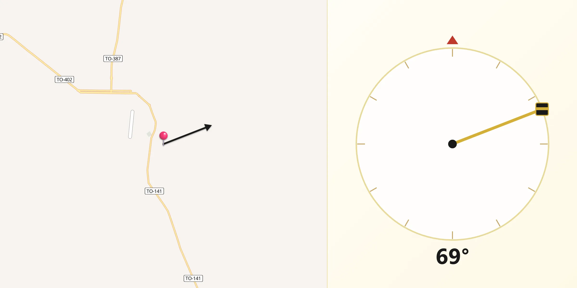 Direção da Qibla a partir de Palmeirópolis