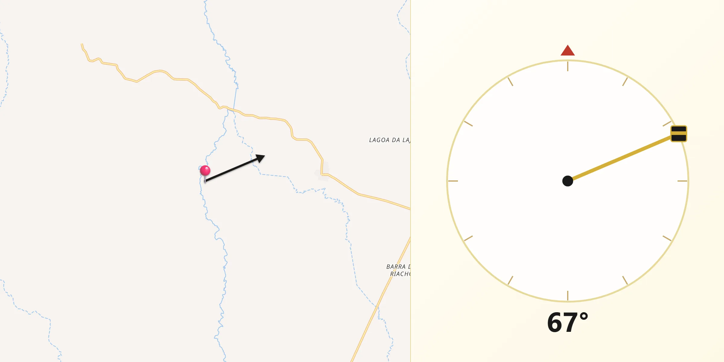 Direção da Qibla a partir de Marcionílio Souza