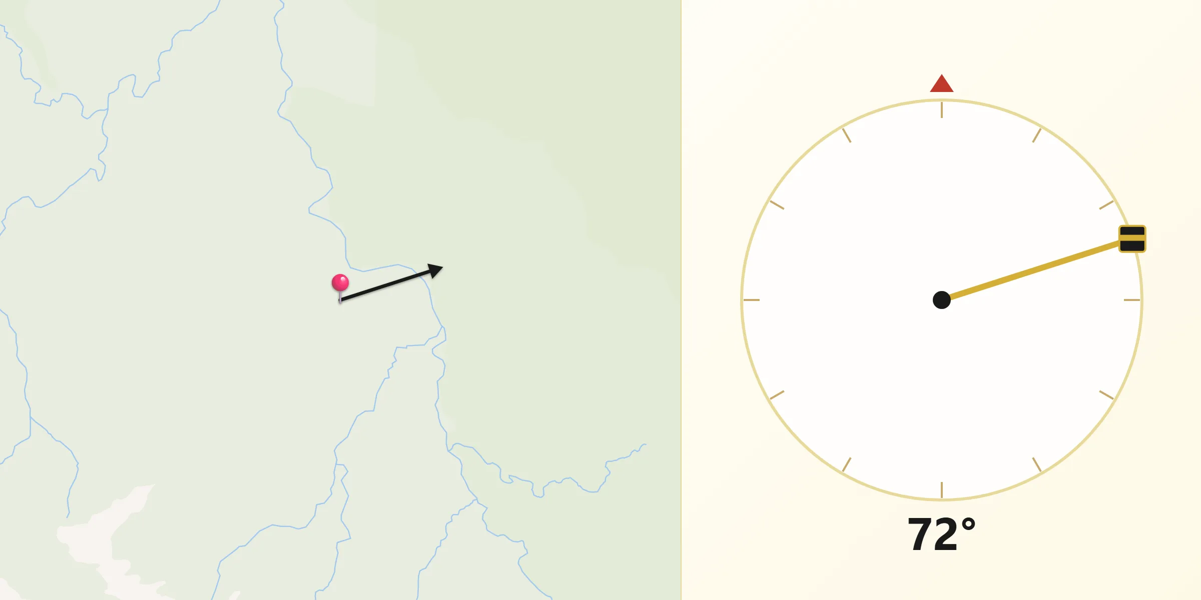 Dirección de la Qibla desde Provincia de Paucartambo