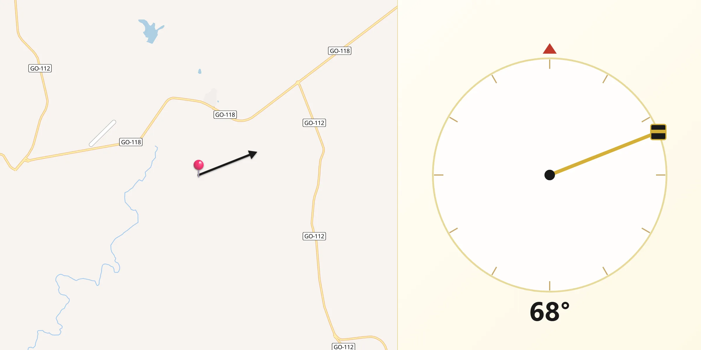 Direção da Qibla a partir de Monte Alegre de Goiás
