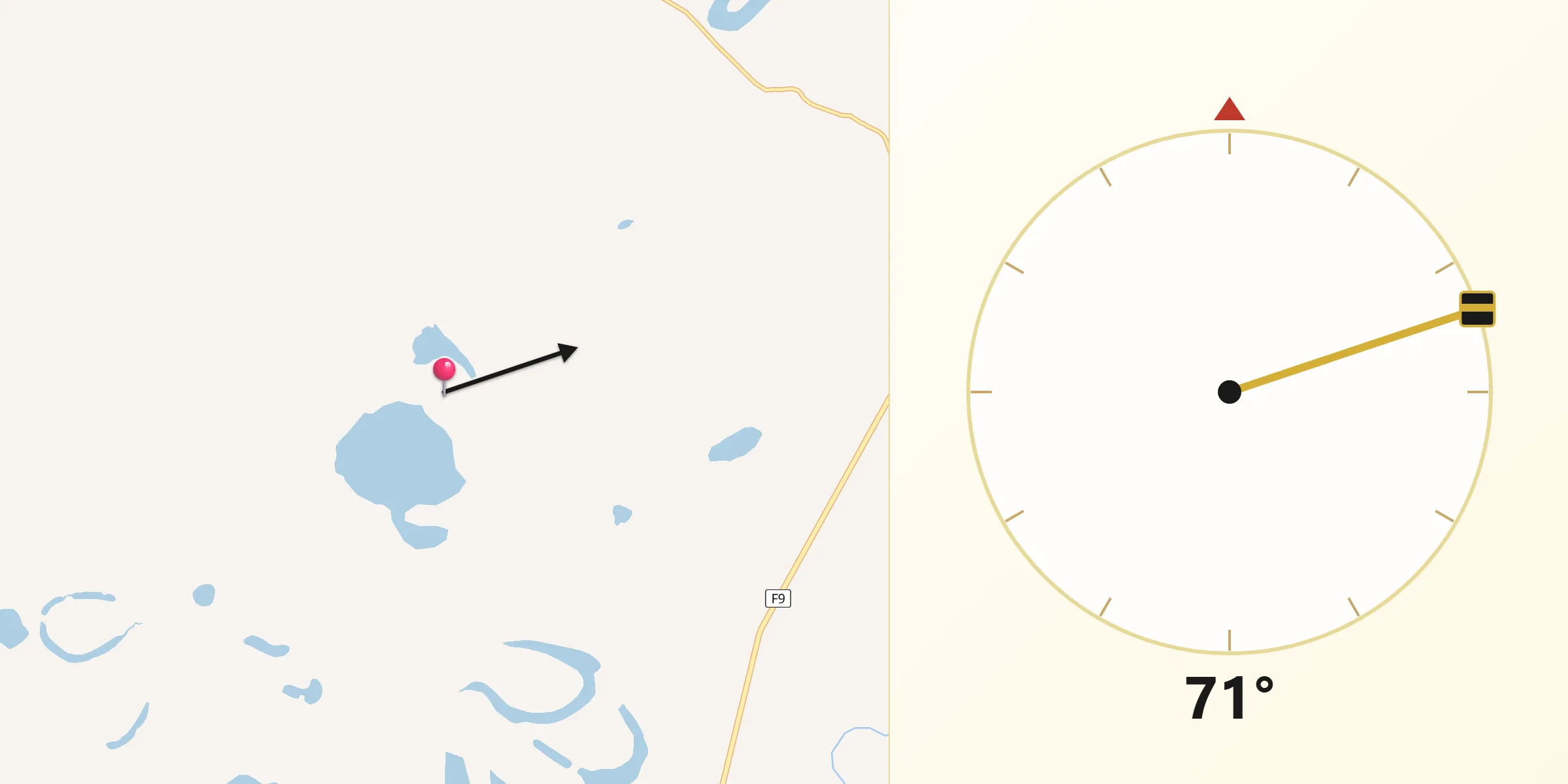 Dirección de la Qibla desde San Ramón