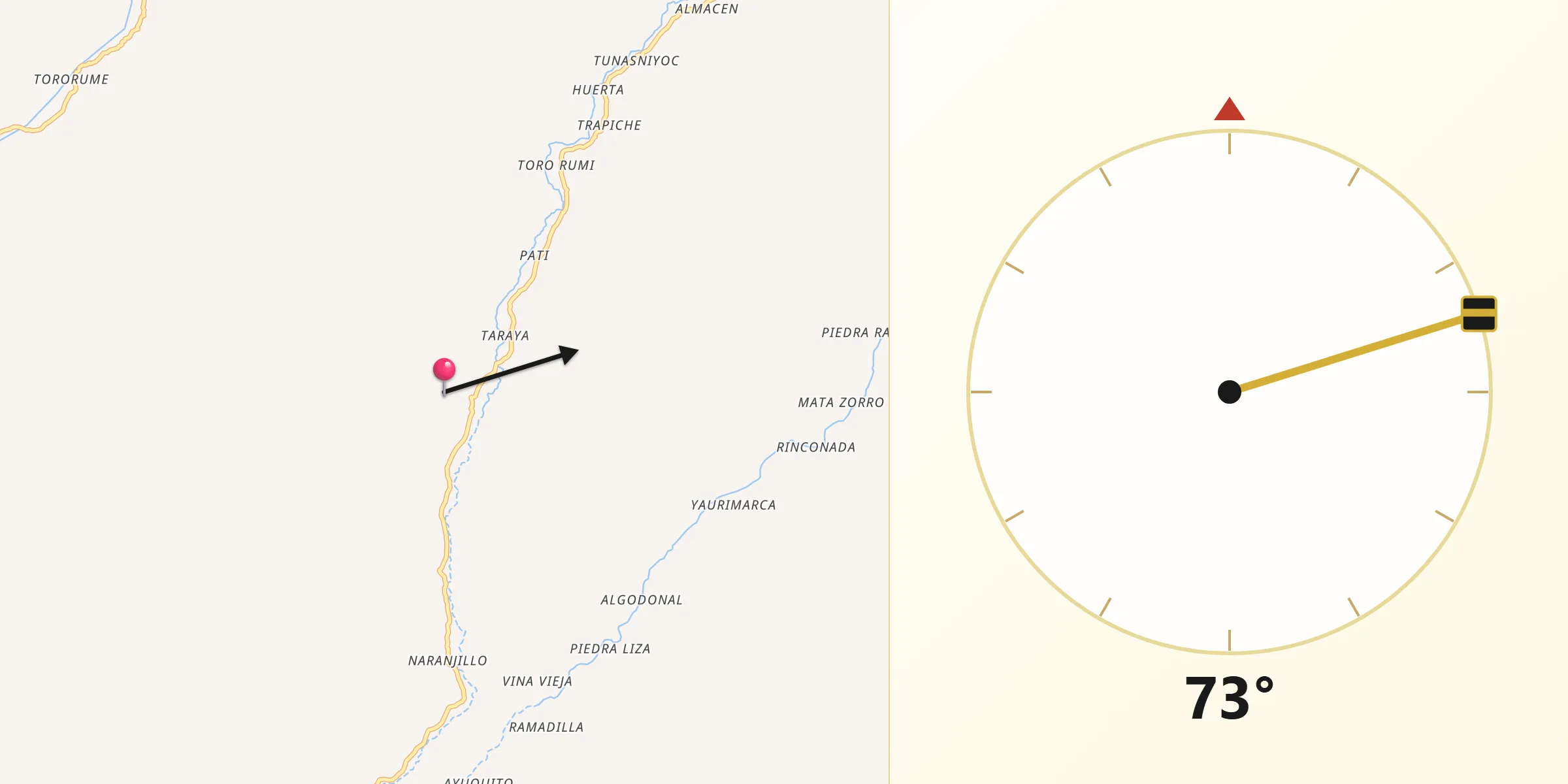 Dirección de la Qibla desde Provincia de Chincha