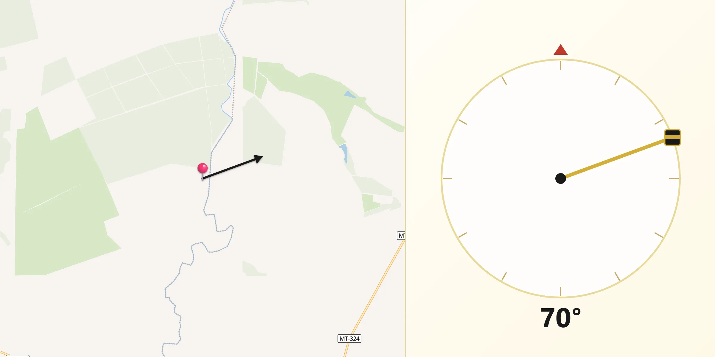 Direção da Qibla a partir de Paranatinga