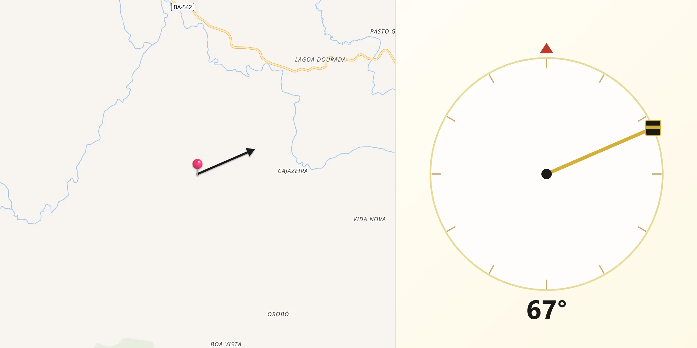 Direção da Qibla a partir de Valença