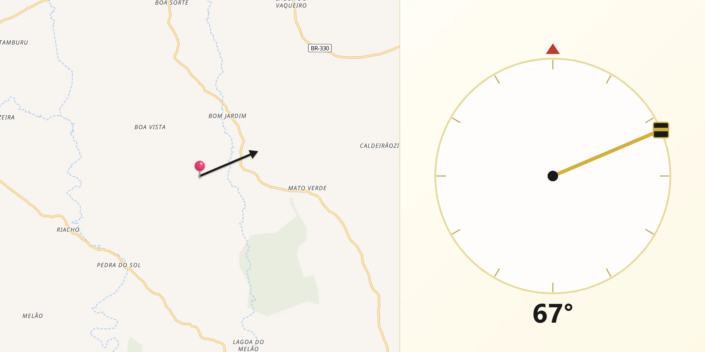 Direção da Qibla a partir de Iramaia