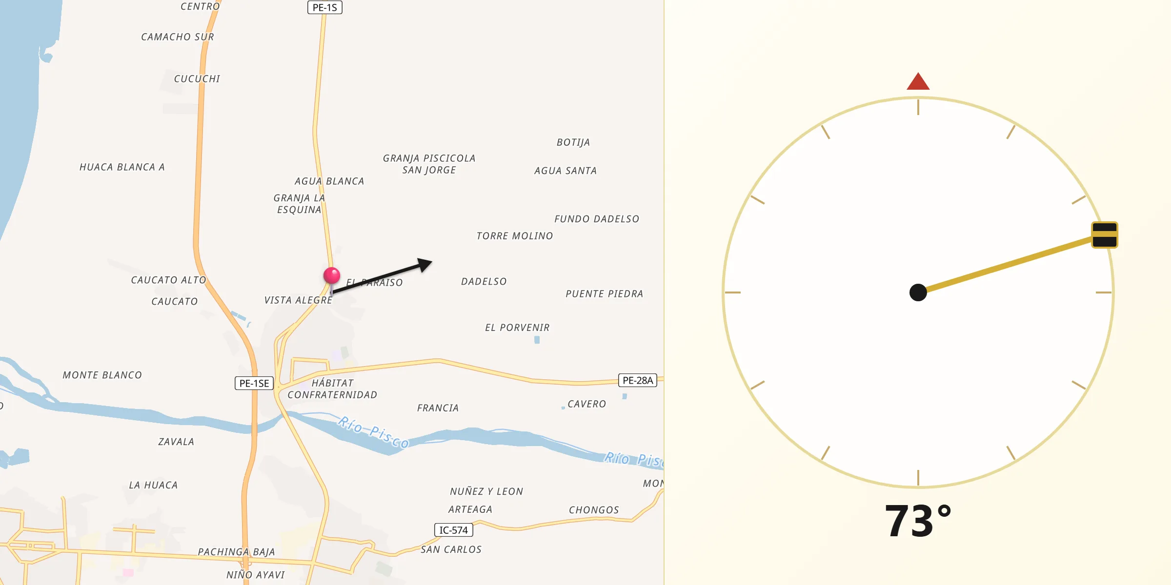 Dirección de la Qibla desde San Clemente