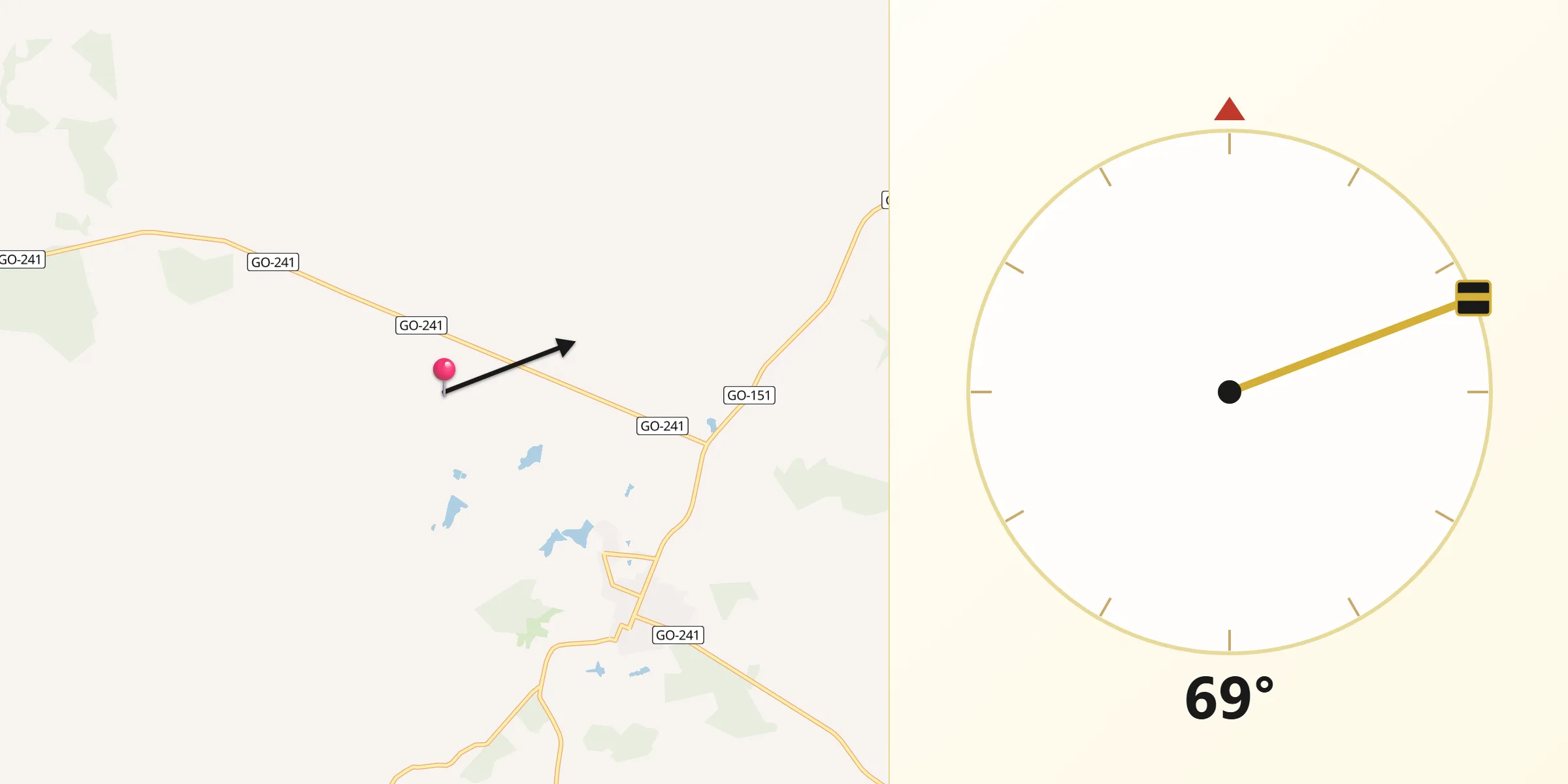 Direção da Qibla a partir de Mutunópolis