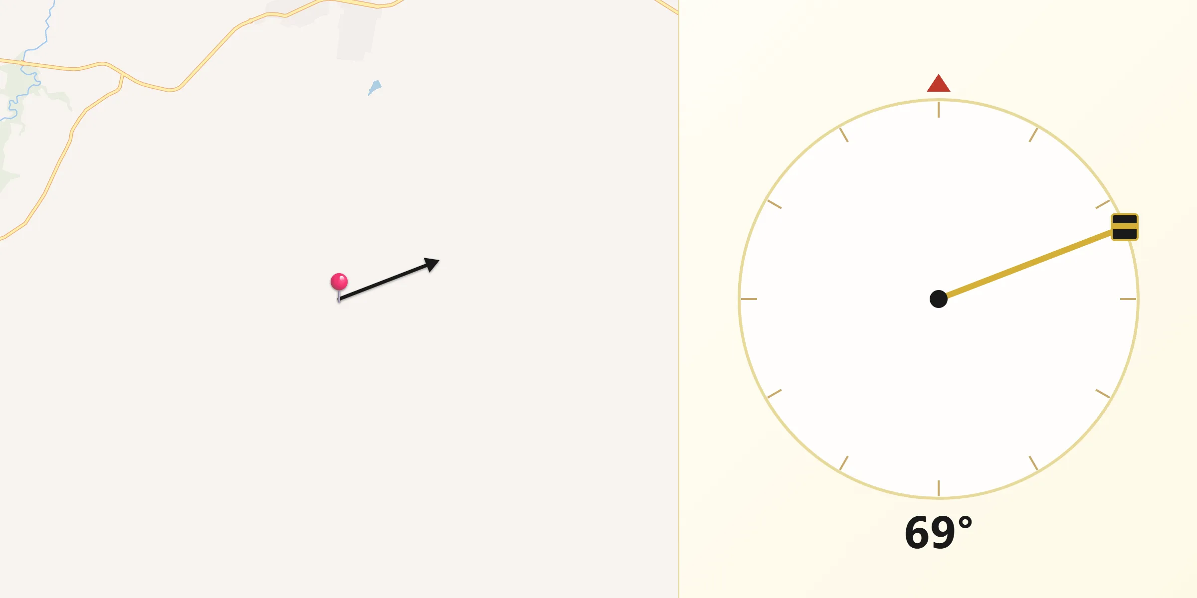 Direção da Qibla a partir de Formoso