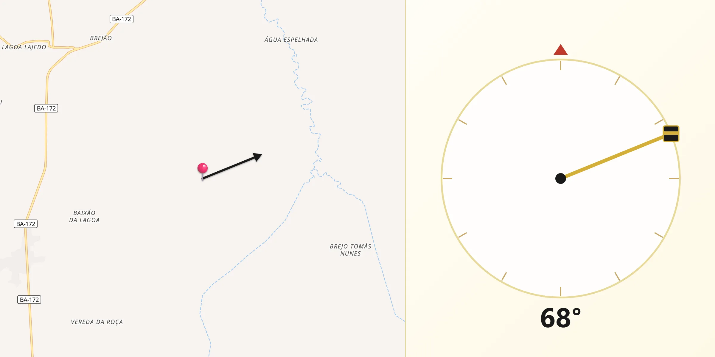 Direção da Qibla a partir de Coribe