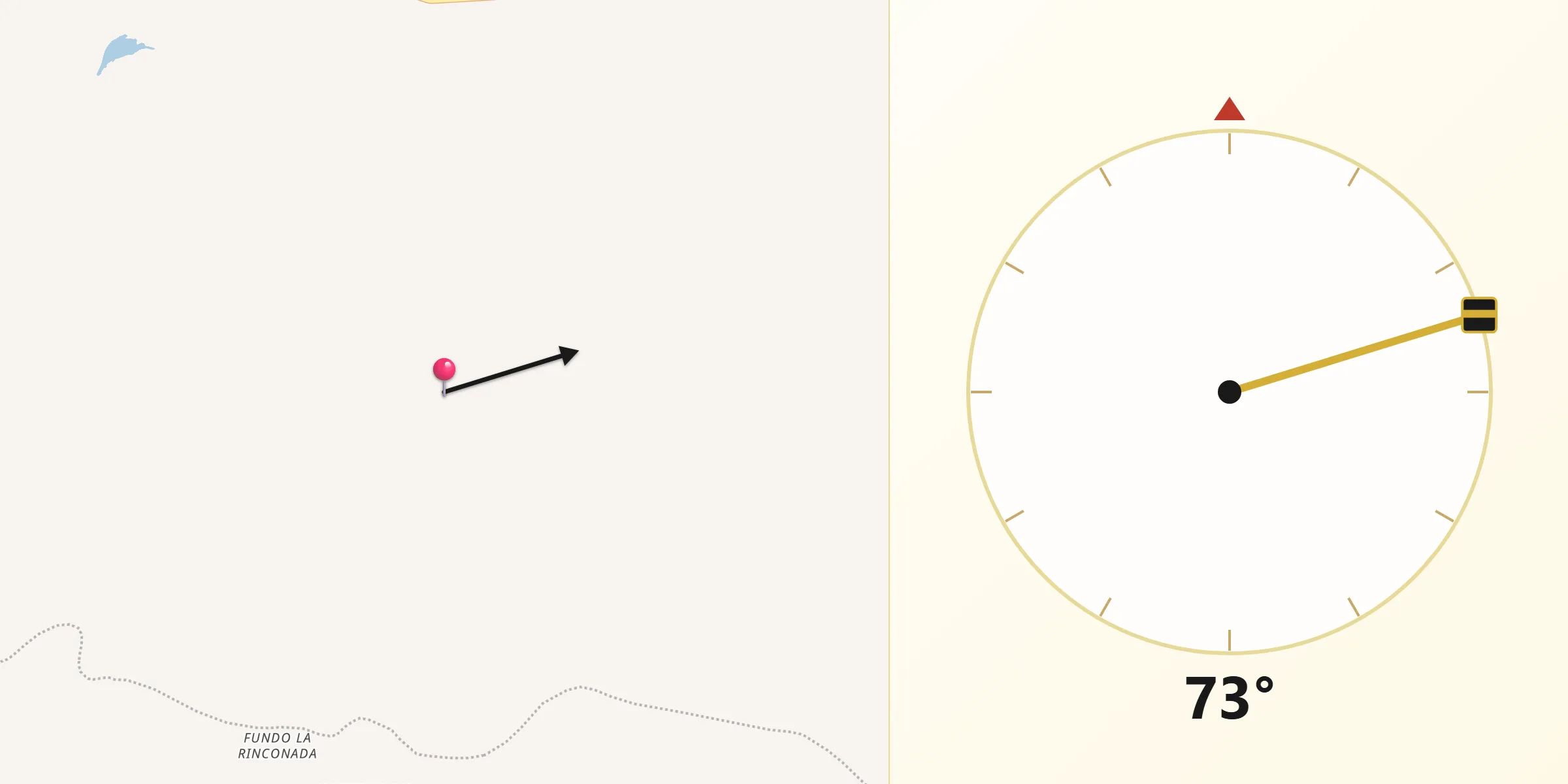 Dirección de la Qibla desde Provincia de Pisco