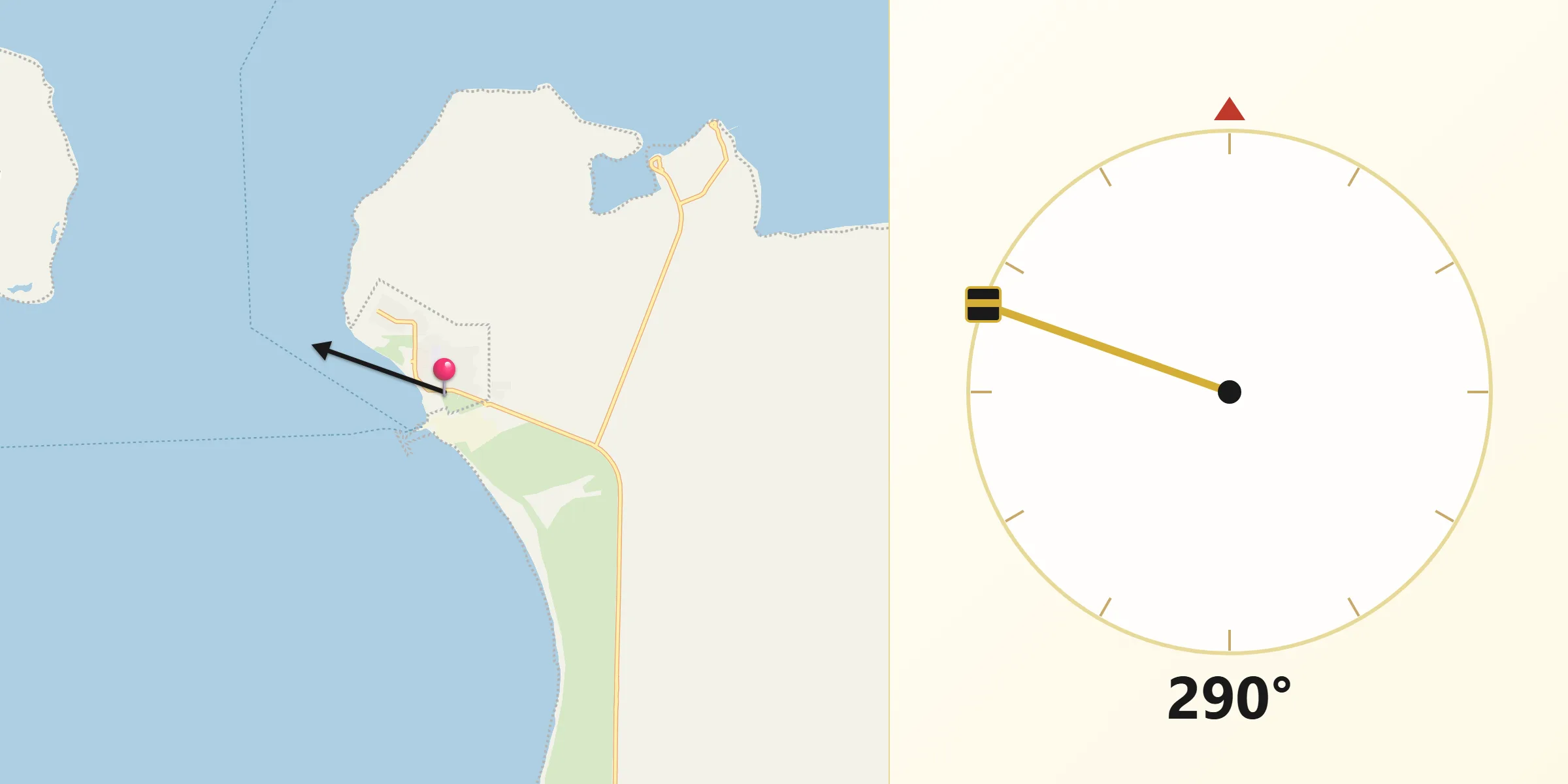 Qibla Direction from Alyangula