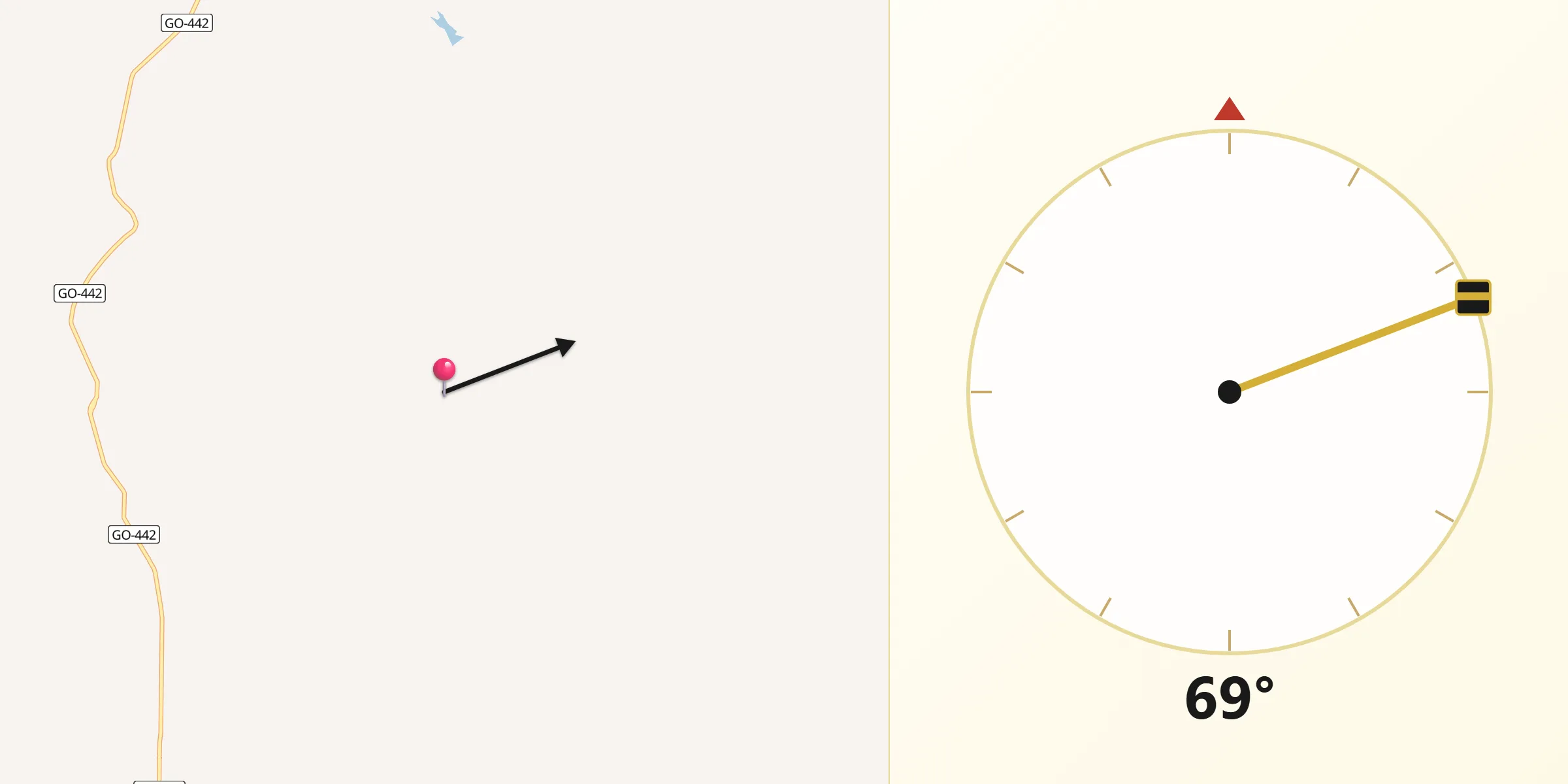 Direção da Qibla a partir de Campinaçu
