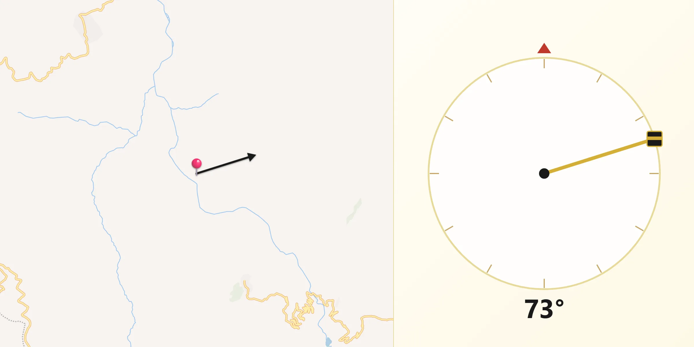 Dirección de la Qibla desde Provincia de Paruro