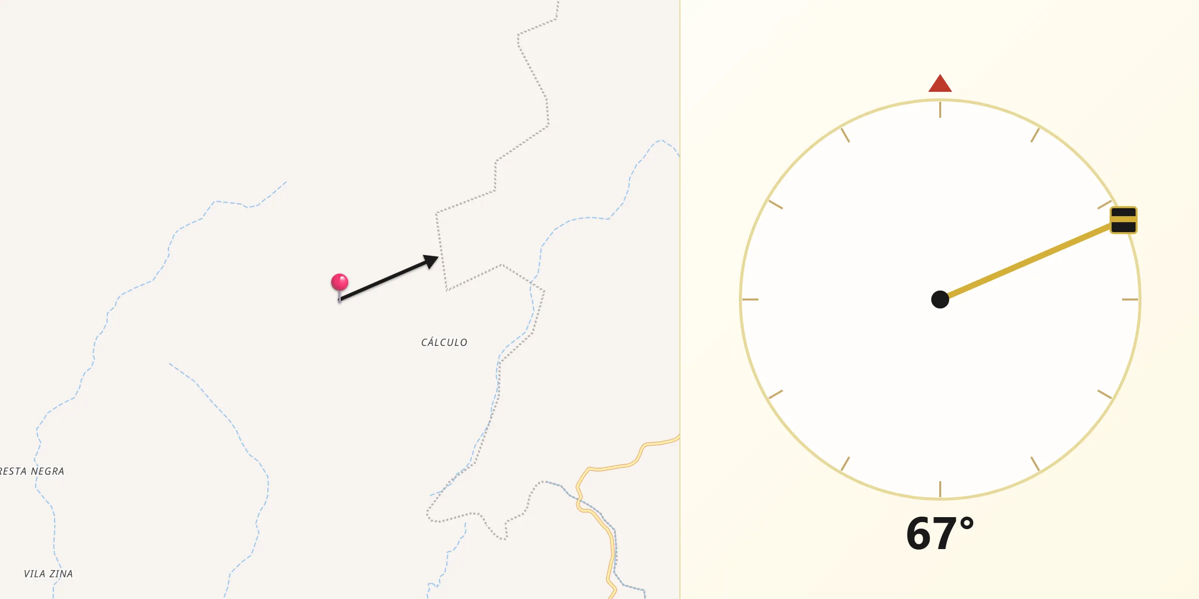 Direção da Qibla a partir de Ubatã