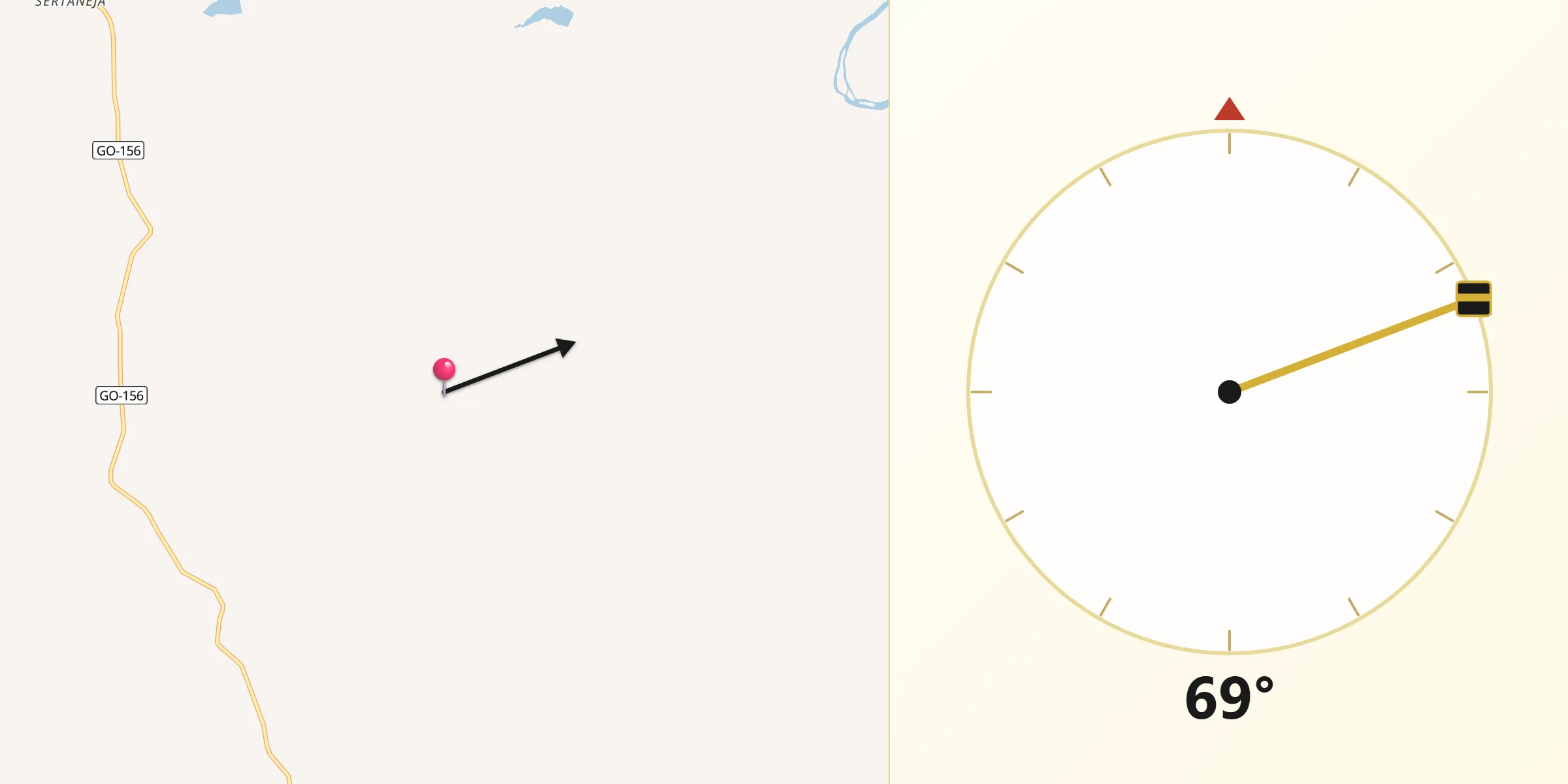 Direção da Qibla a partir de Uirapuru