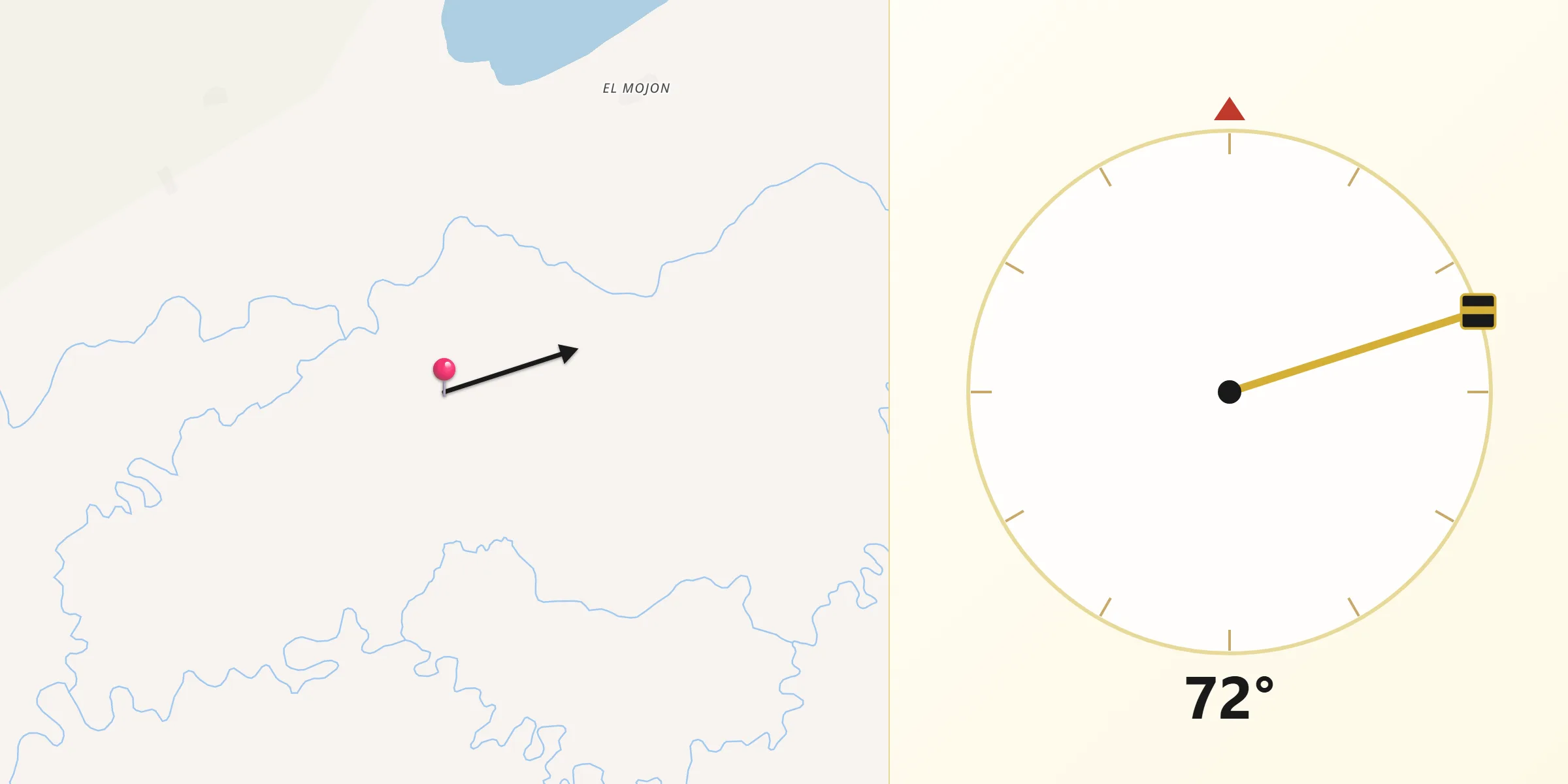 Dirección de la Qibla desde Santa Rosa