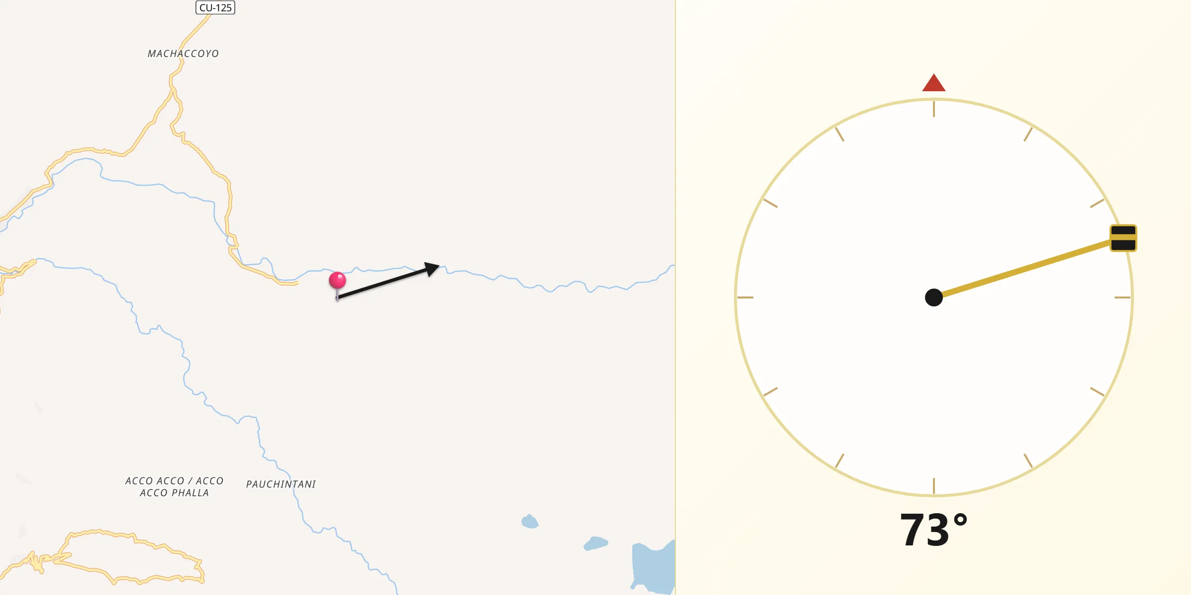 Dirección de la Qibla desde Callanca