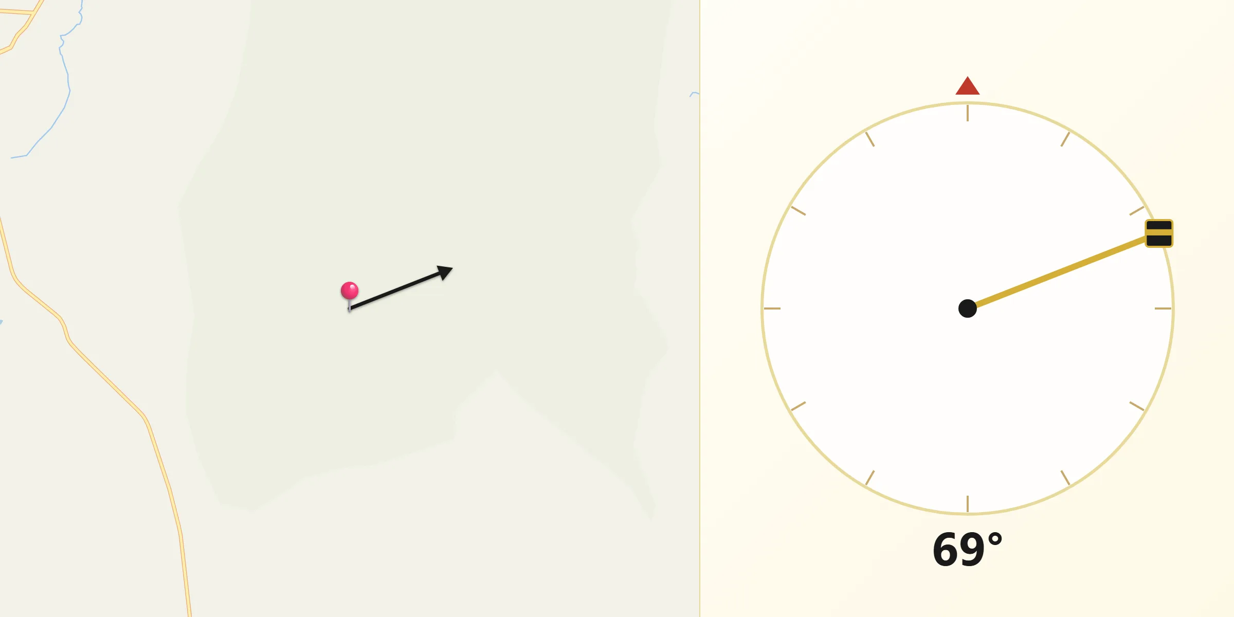 Direção da Qibla a partir de Alto Paraíso de Goiás