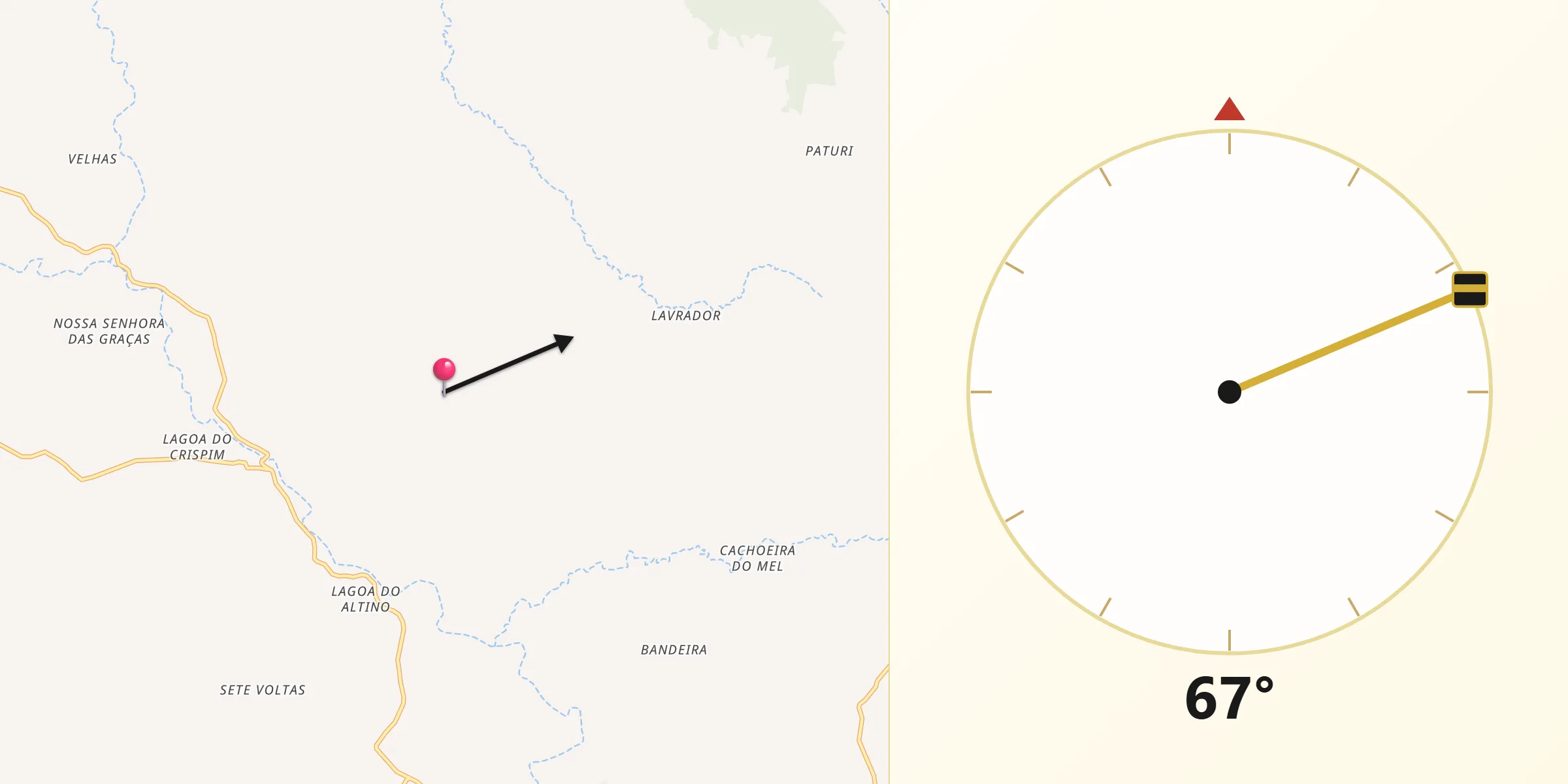 Direção da Qibla a partir de Mirante