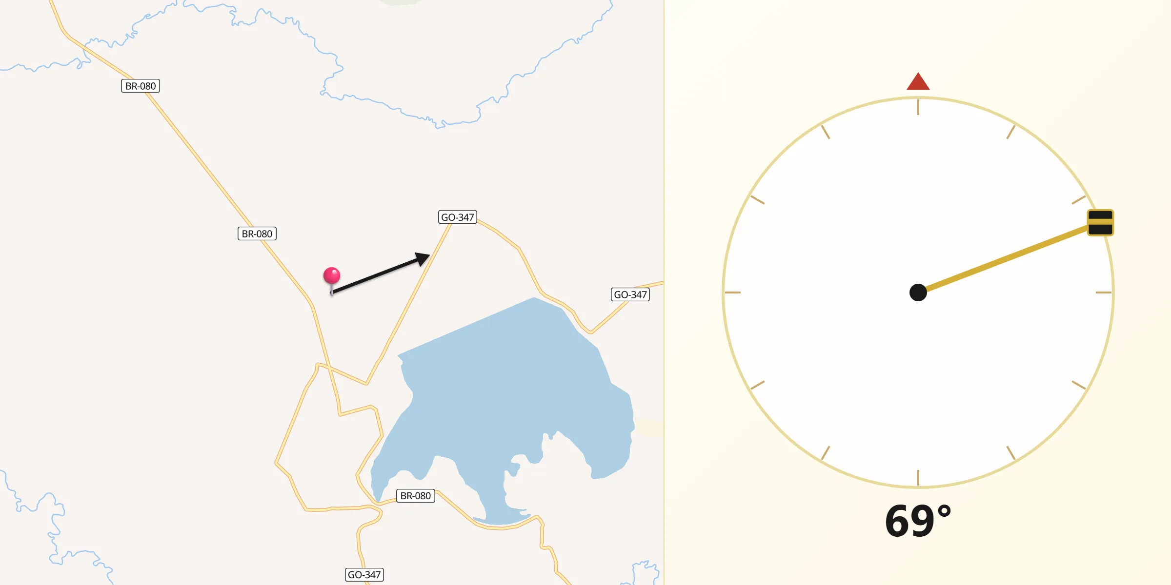 Direção da Qibla a partir de Alto Horizonte
