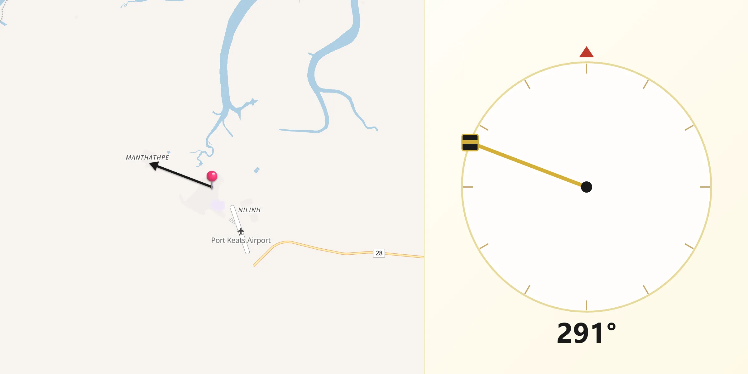 Qibla Direction from Wadeye