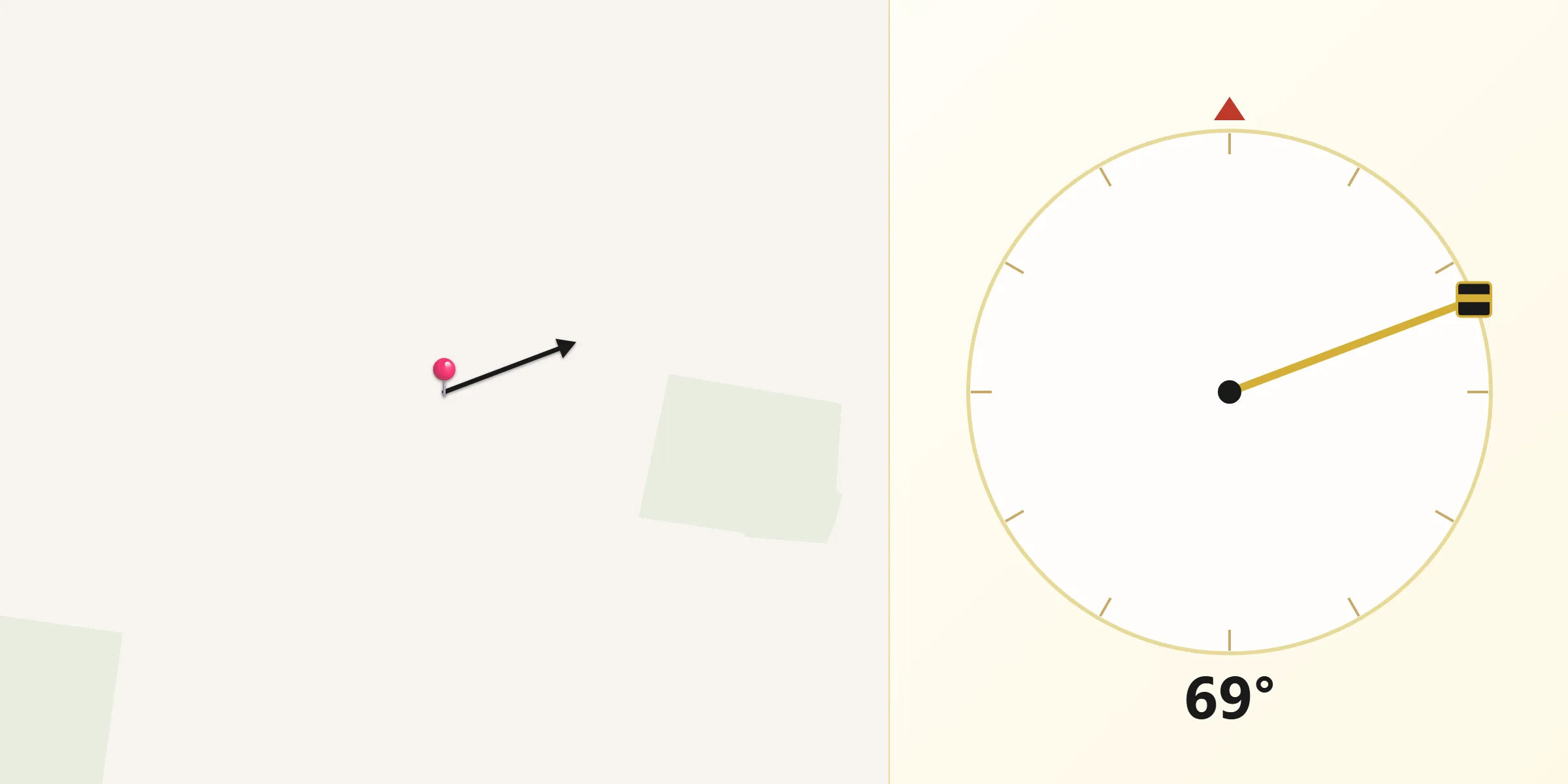 Direção da Qibla a partir de Nova Crixás
