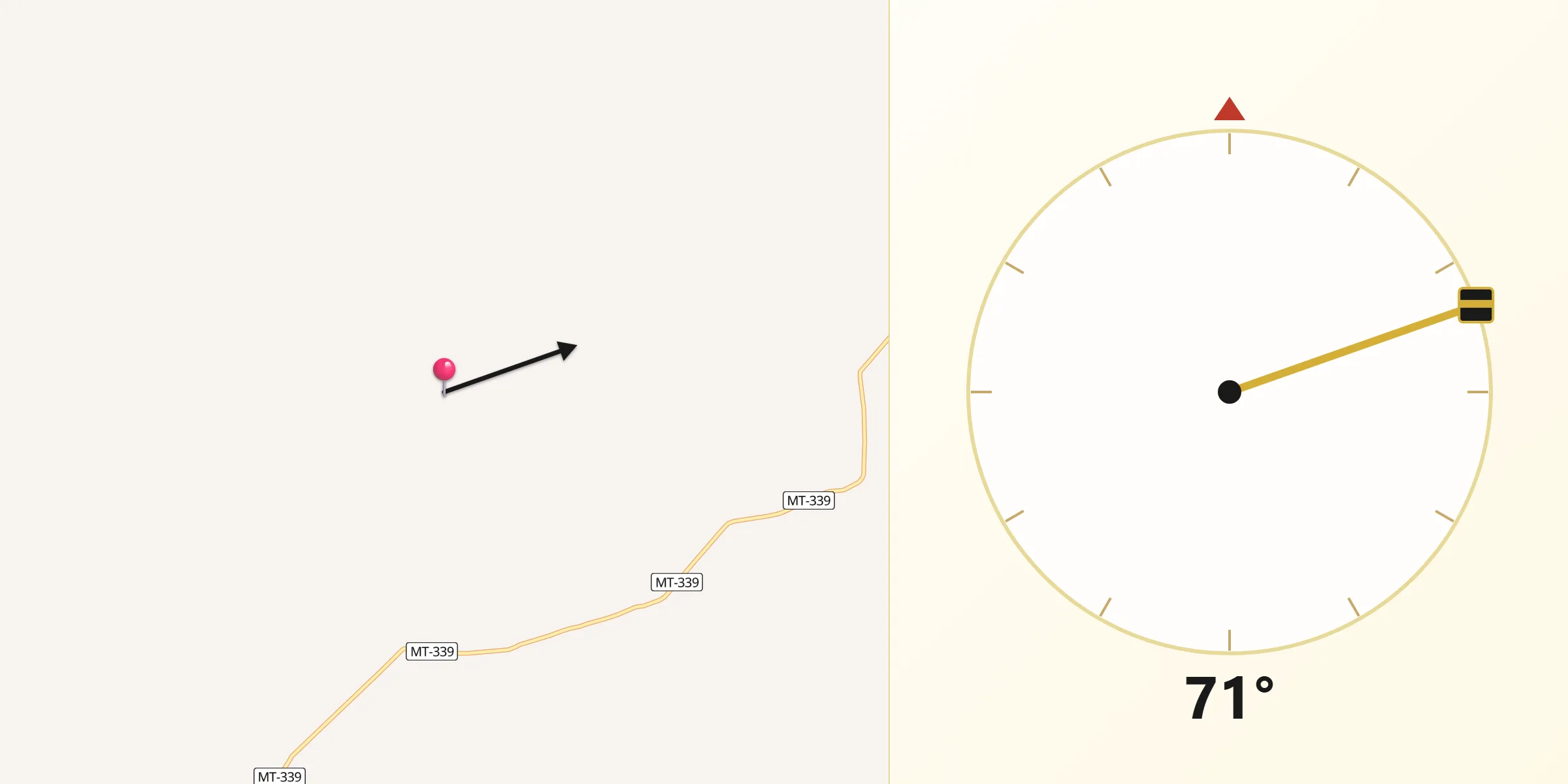 Direção da Qibla a partir de Nova Marilândia