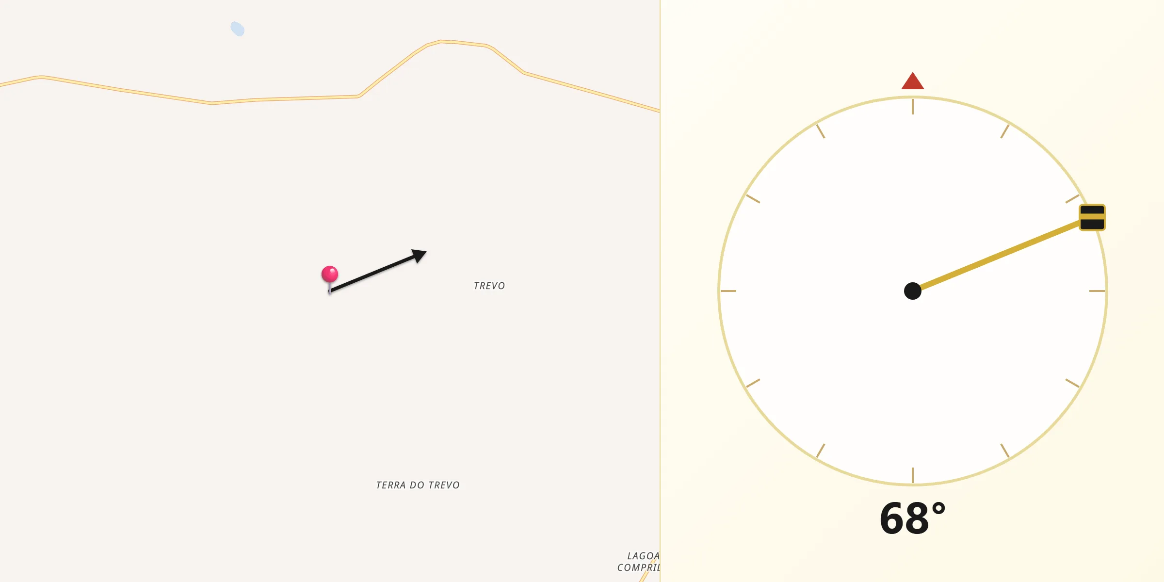 Direção da Qibla a partir de Juvenília
