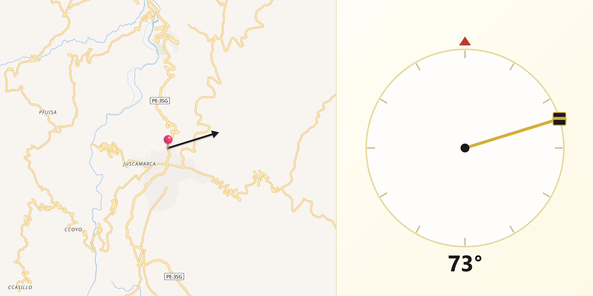 Dirección de la Qibla desde Santo Tomas