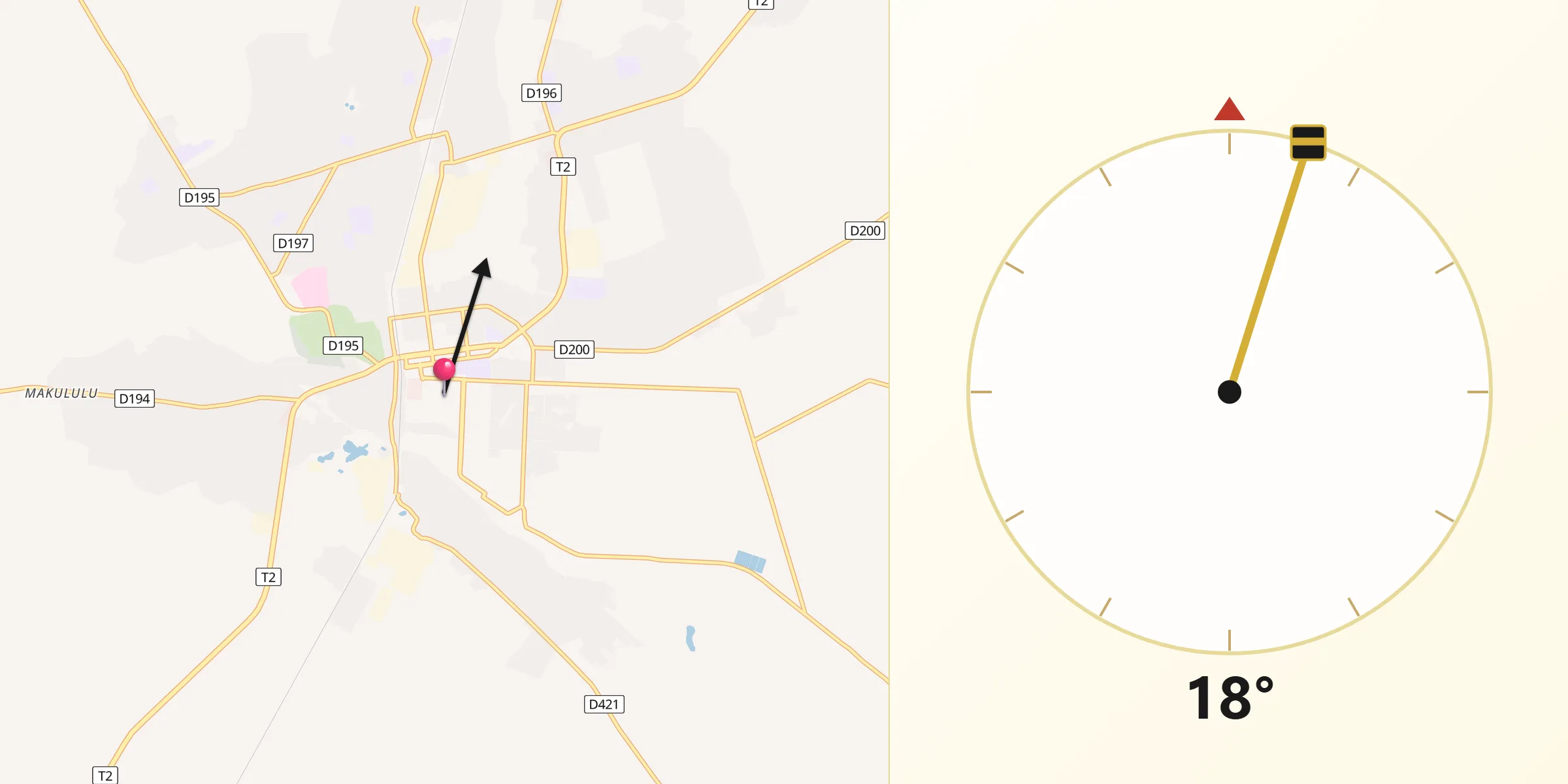 Qibla Direction from Kabwe