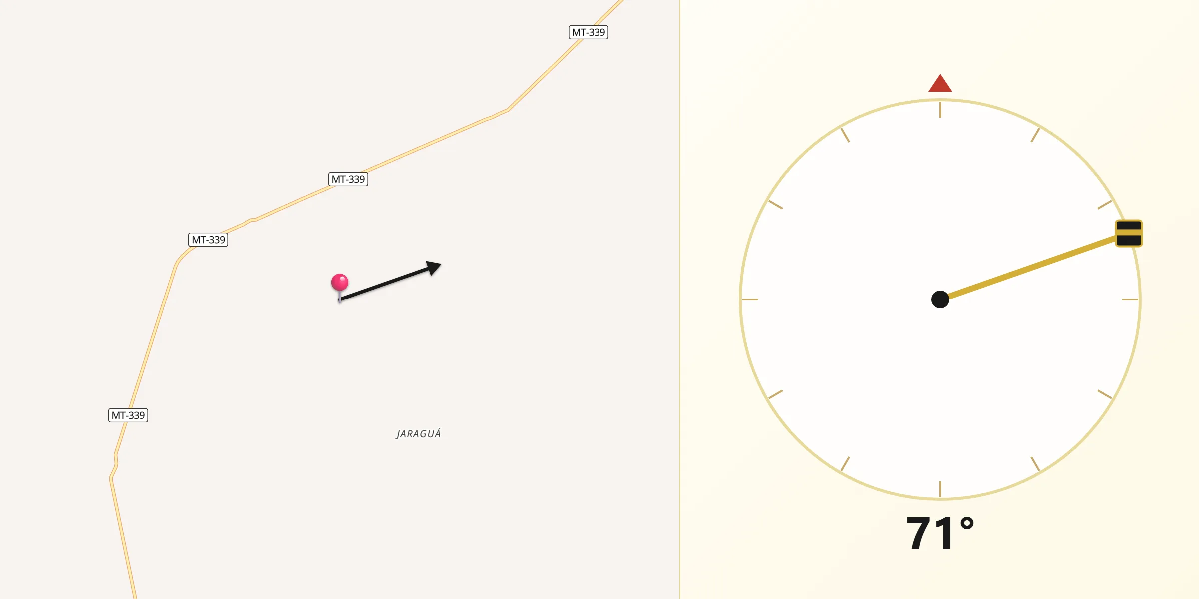 Direção da Qibla a partir de Santo Afonso