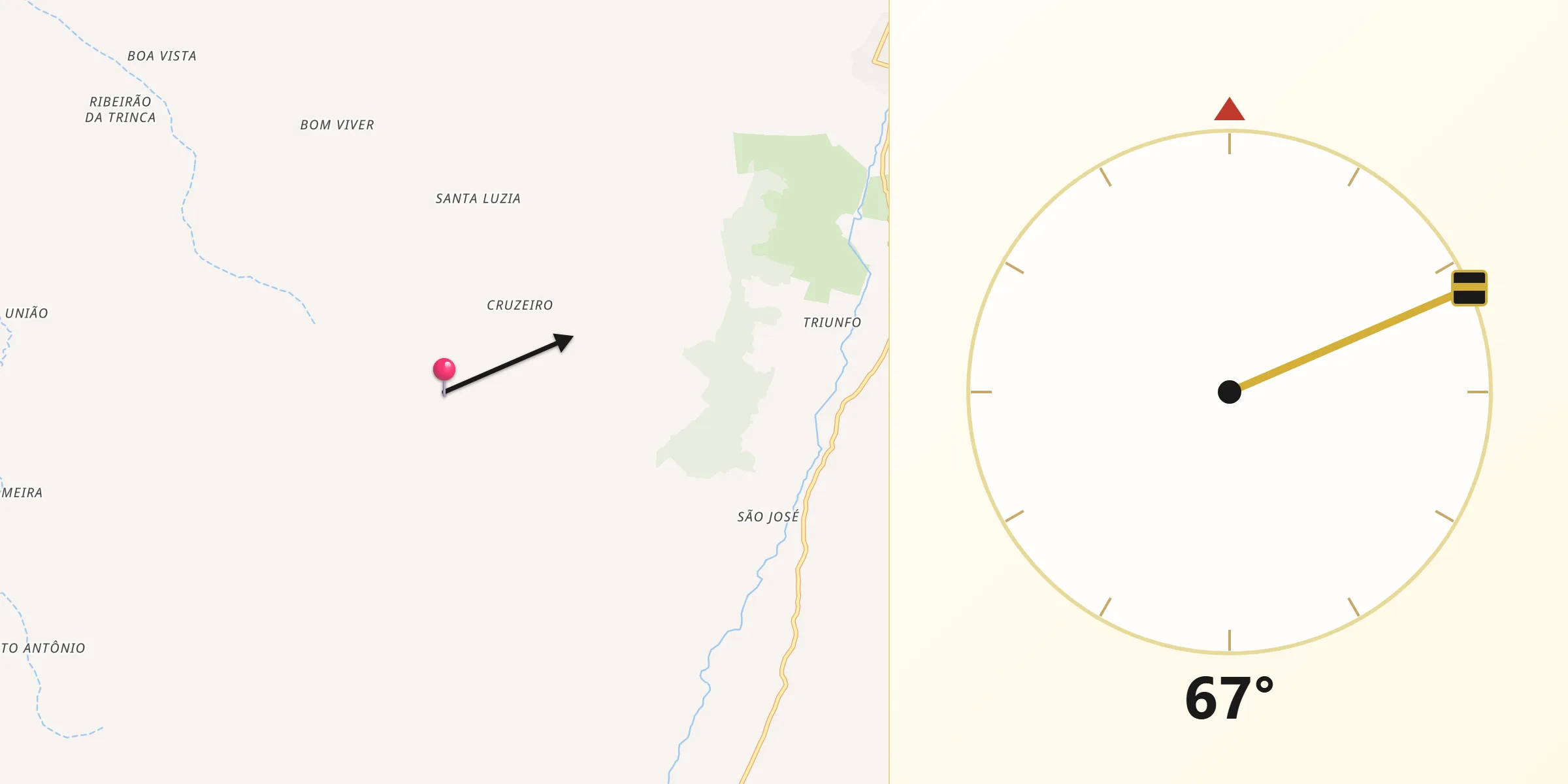 Direção da Qibla a partir de Itapitanga