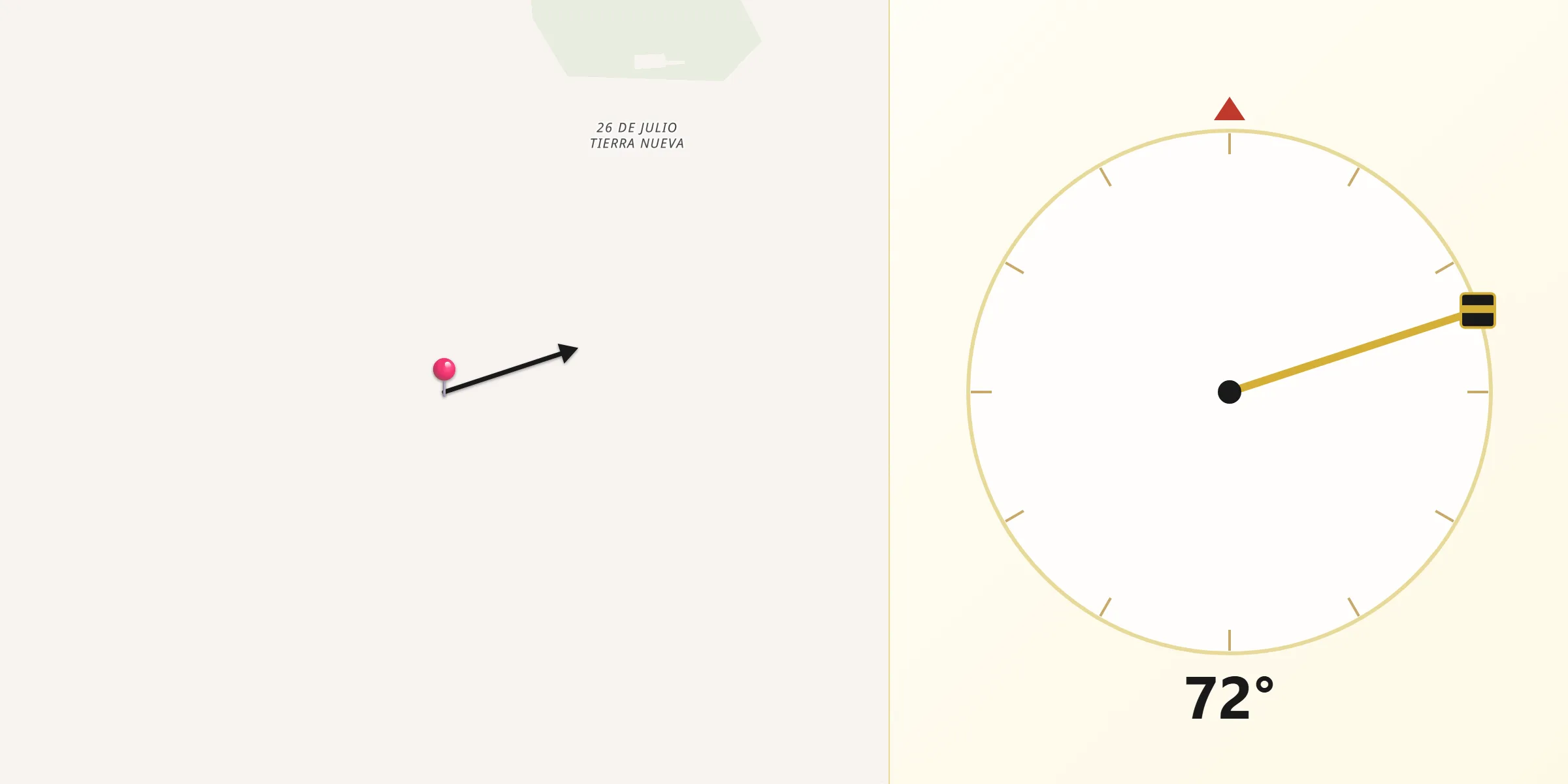 Dirección de la Qibla desde Provincia Cercado
