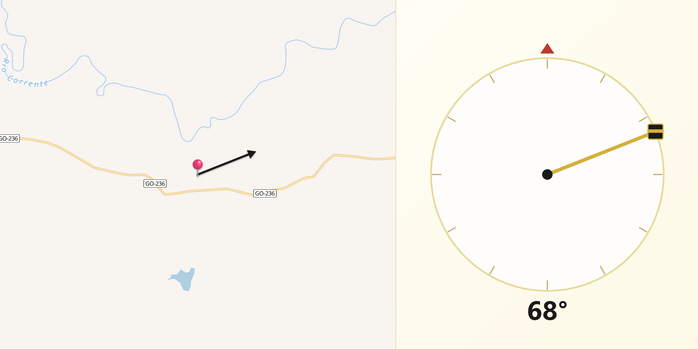 Direção da Qibla a partir de Alvorada do Norte
